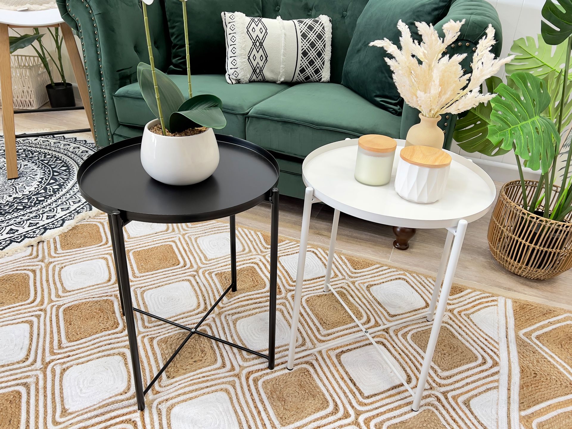 Ellison Round Side Table Coffee Table - Black