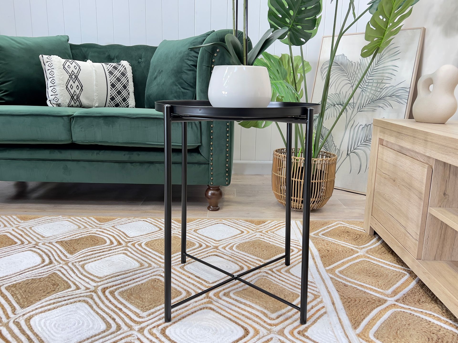 Ellison Round Side Table Coffee Table - Black