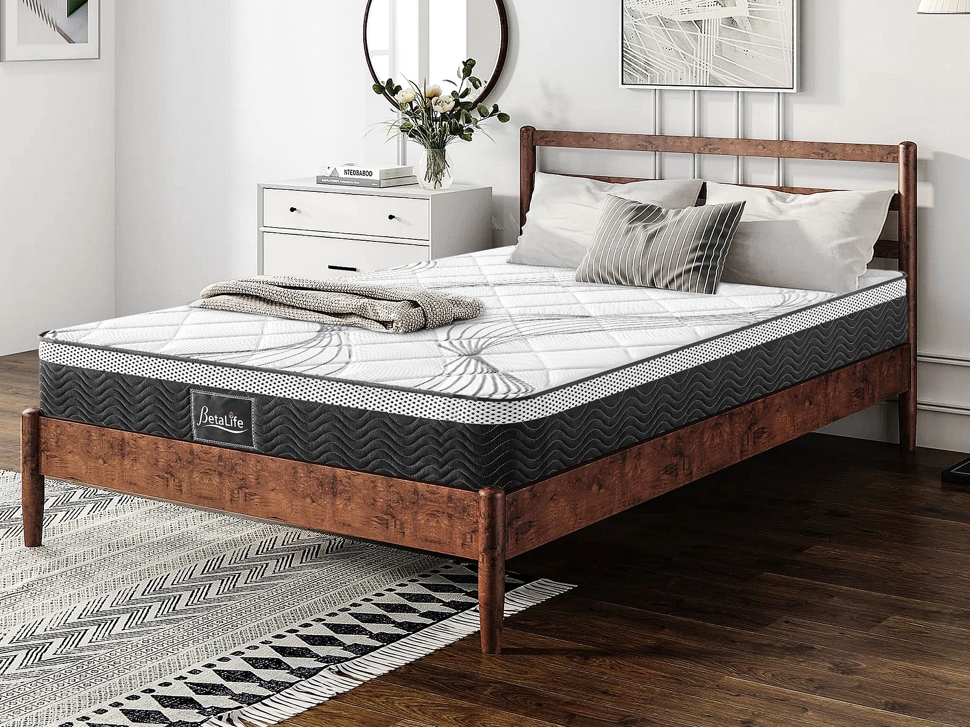 Queen size bed plus mattress deals