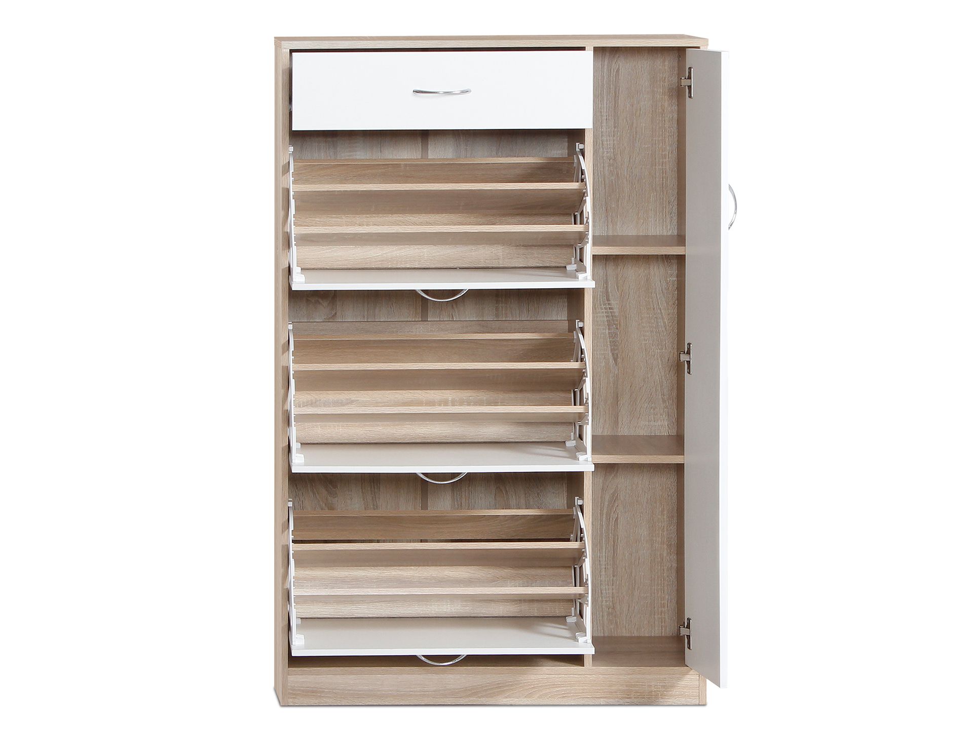 Horotea 4 Drawer Shoe Cabinet Storage Rack - Oak