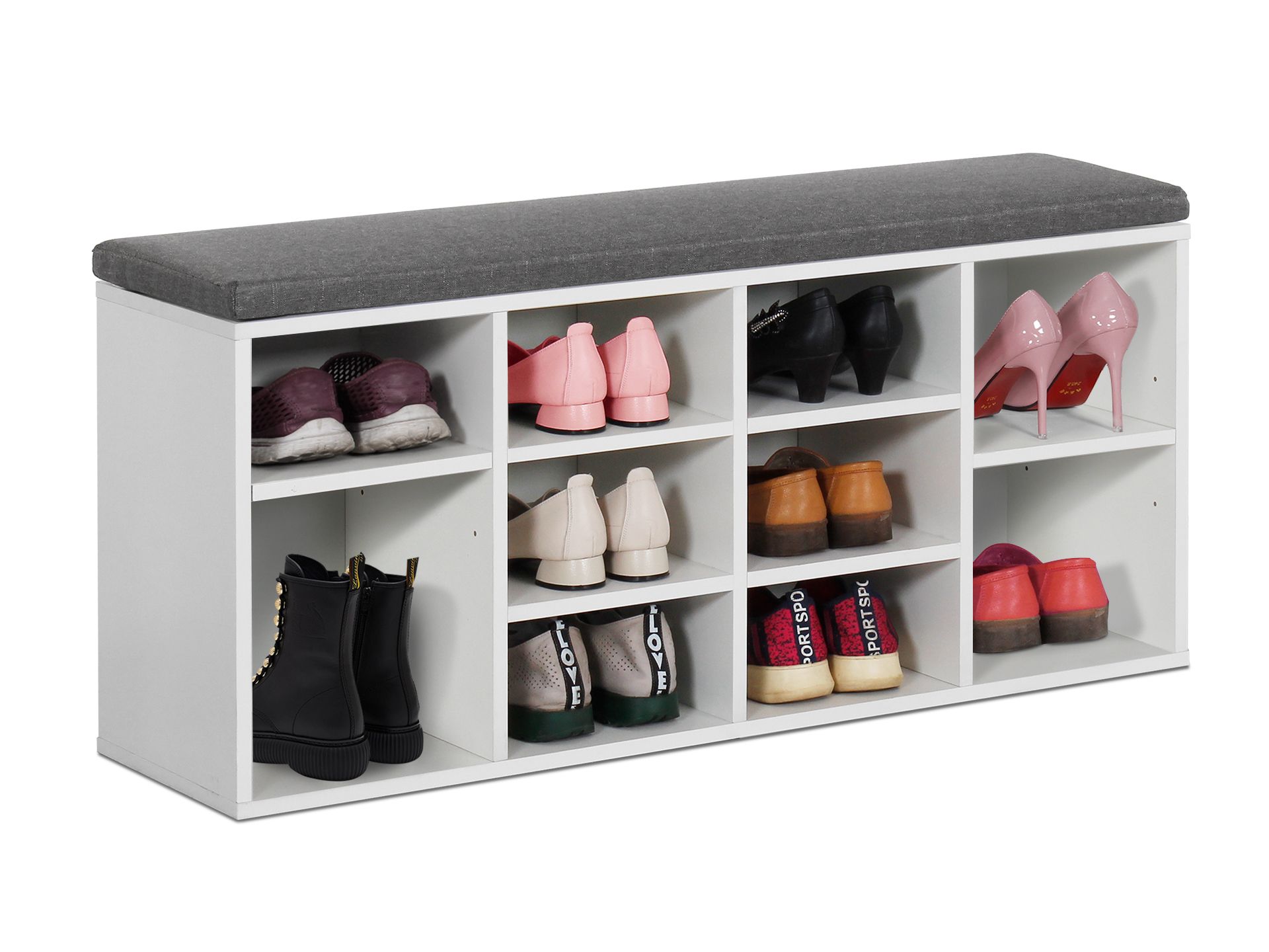 HIKAKA Shoe Rack Wooden Shoe Storage Cabinet WHITE