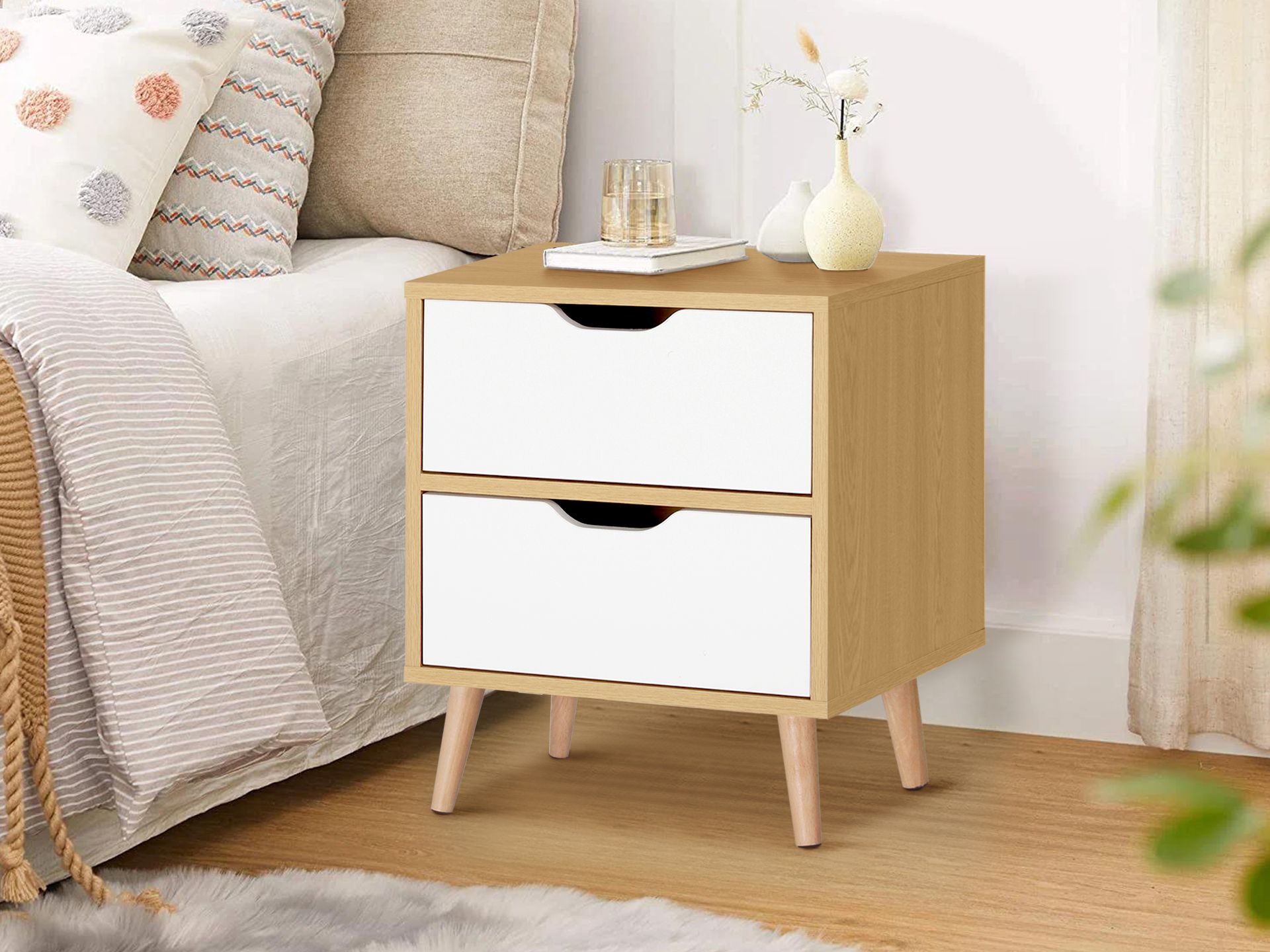 Maple bedside shop cabinets