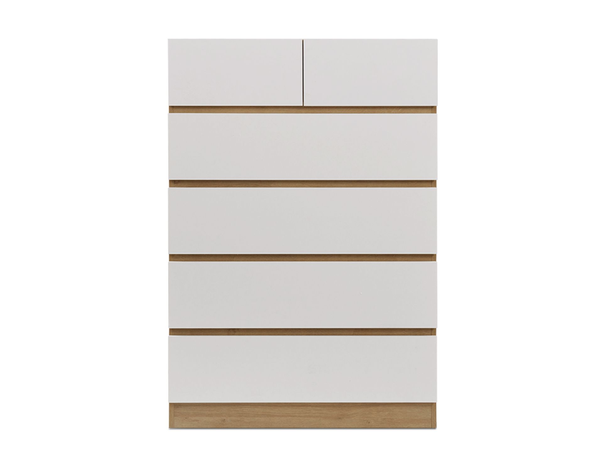 Harris 6 Drawers Tallboy - Oak + White
