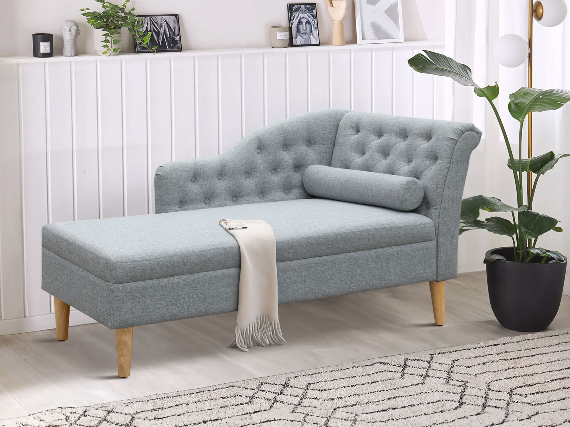 Chaise lounge sofa grey best sale