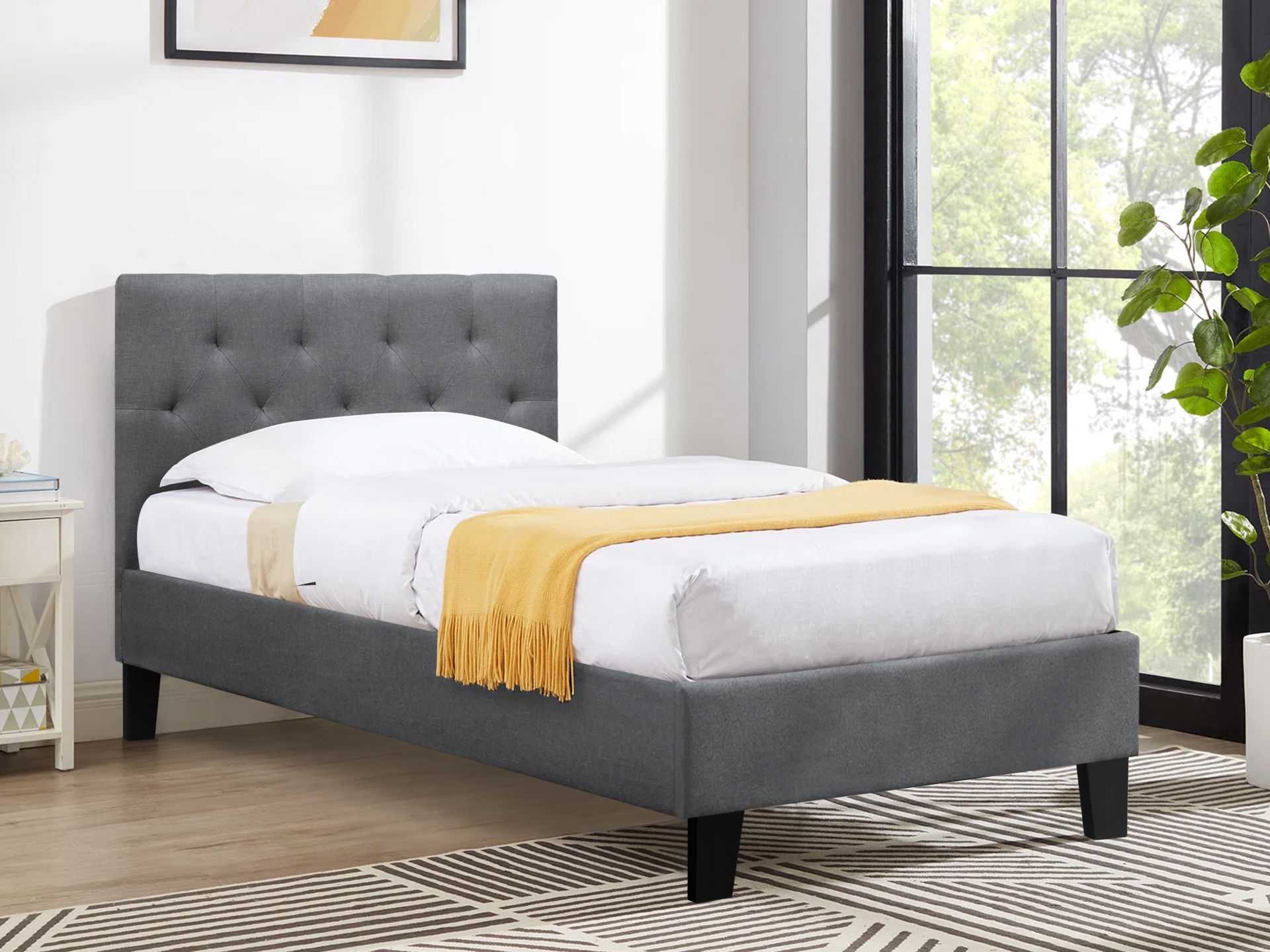 Dark grey sales single bed