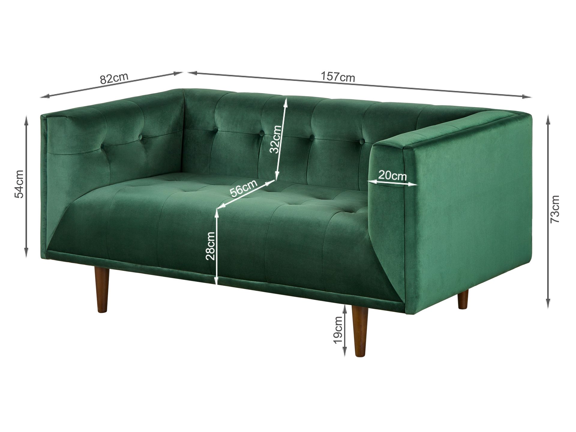 Manarola 2 Seater Sofa - Green