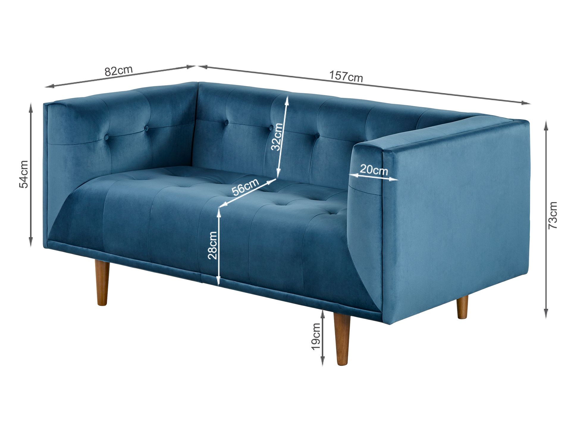 Manarola 2 Seater Sofa - Blue