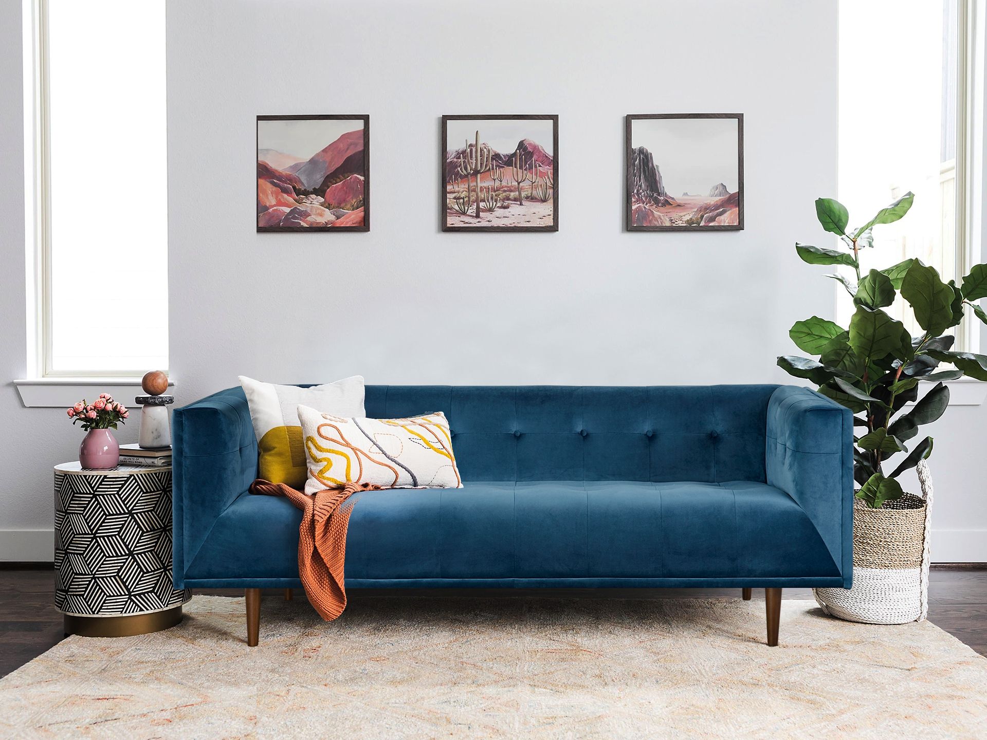 Manarola 3 Seater Sofa - Blue