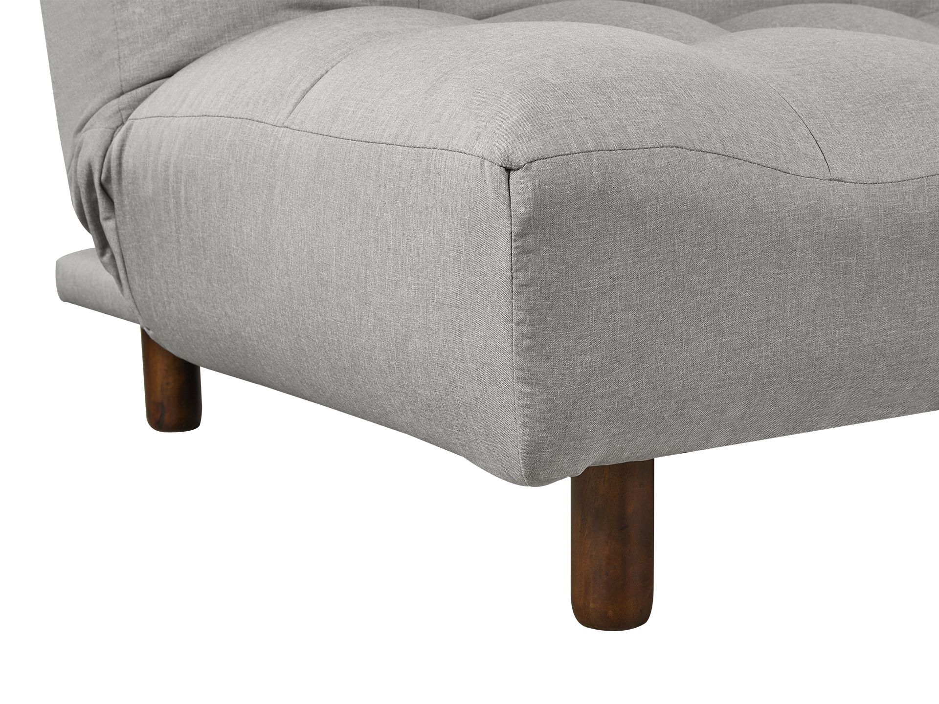 Helena 3 Seater Fabric Sofa Bed Futon with Chaise - Light Grey