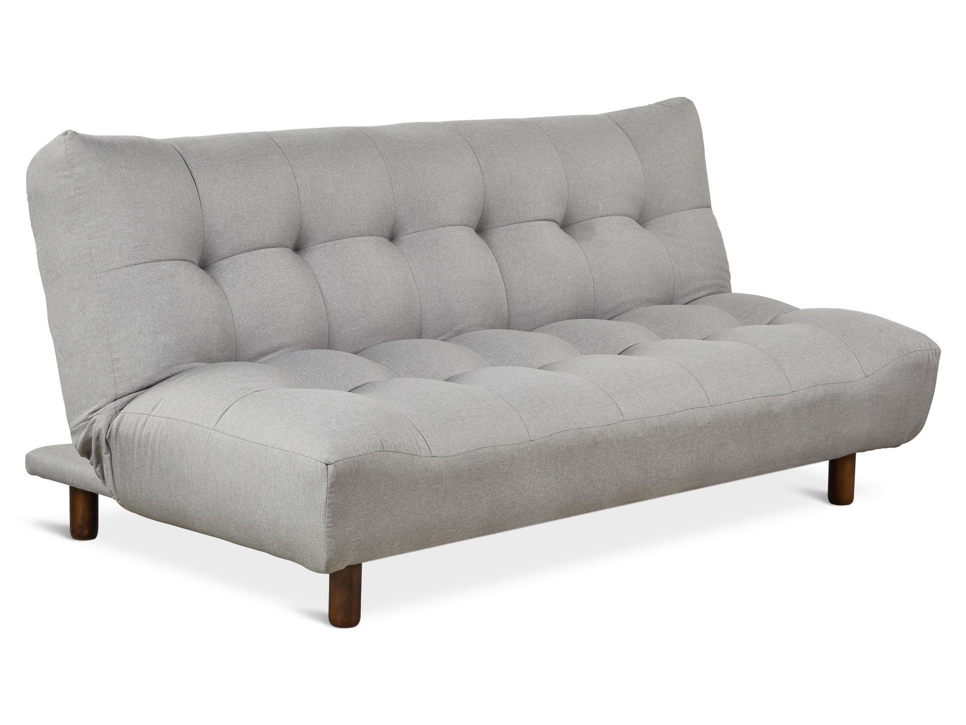 Helena 3 Seater Fabric Sofa Bed Futon with Chaise - Light Grey