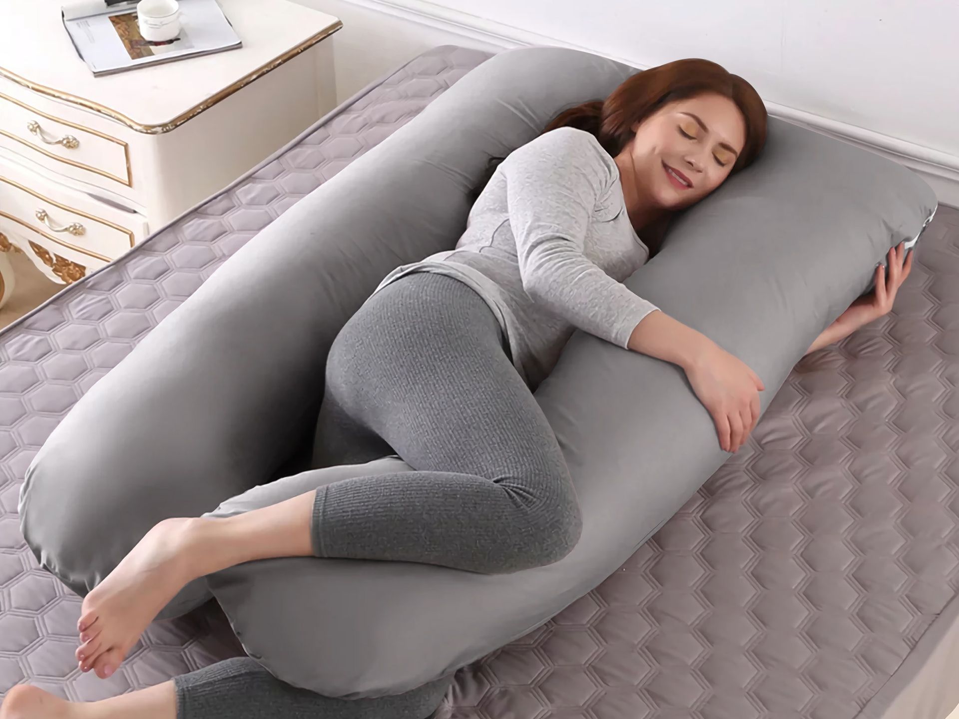 Pregnancy Maternity Pillow Support U-Shape - GREY