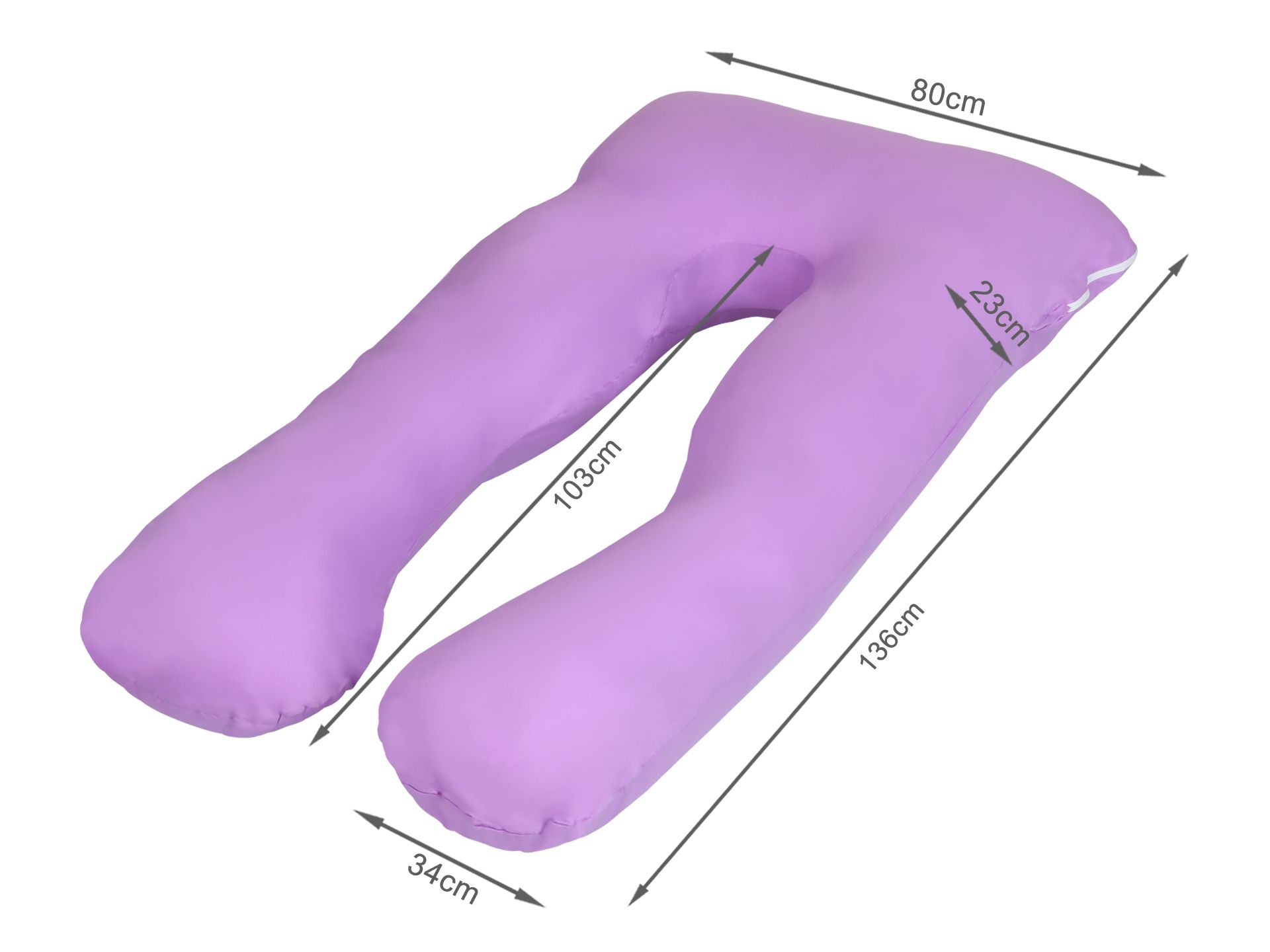 Pregnancy Maternity U-Shape Pillow - Purple