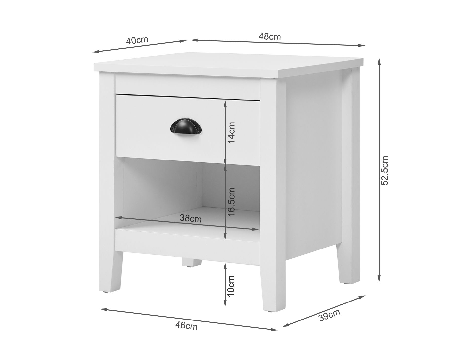 Congo Bedside Table - White