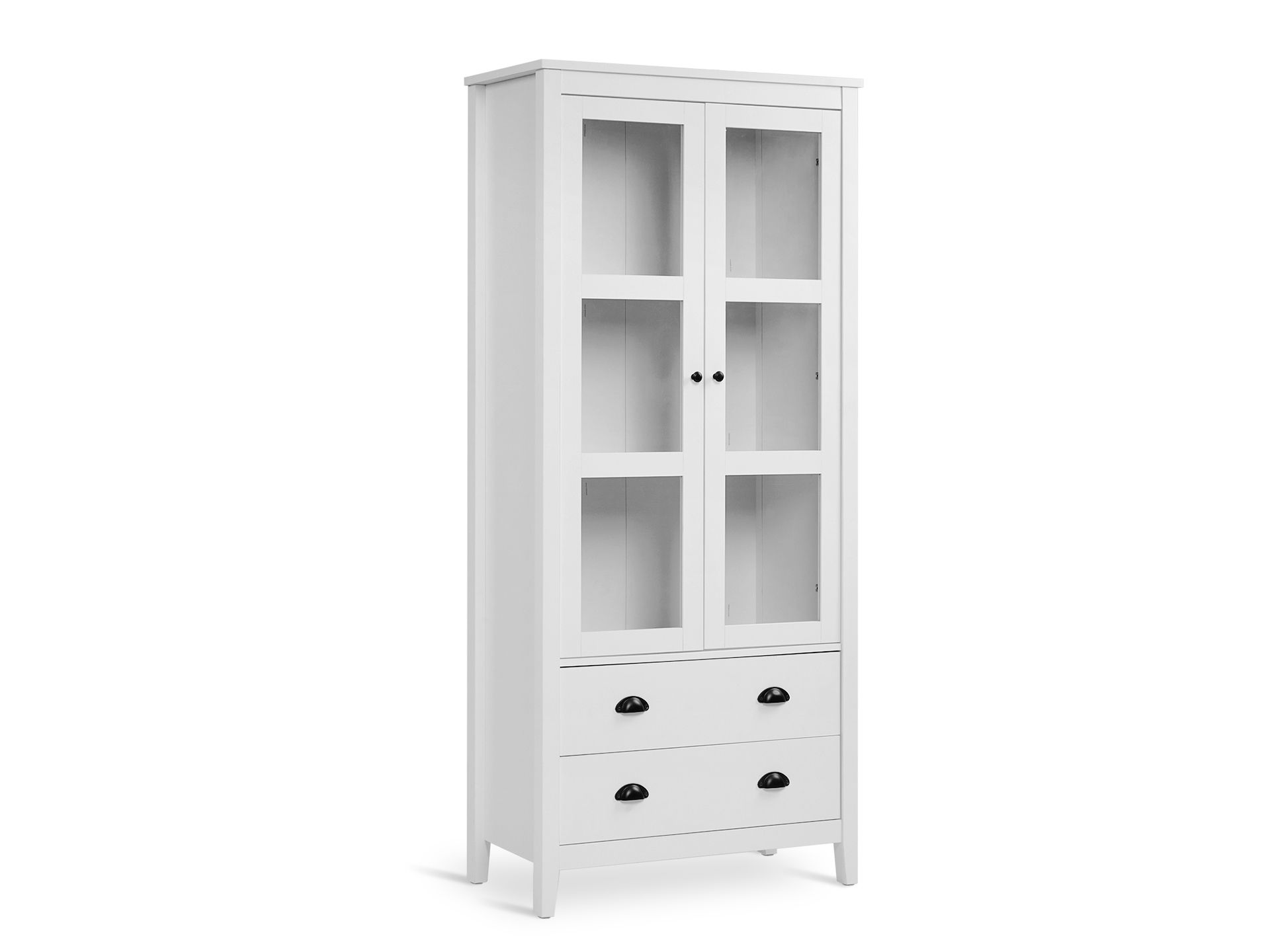 Congo Display Cabinet with 2 Drawer - White