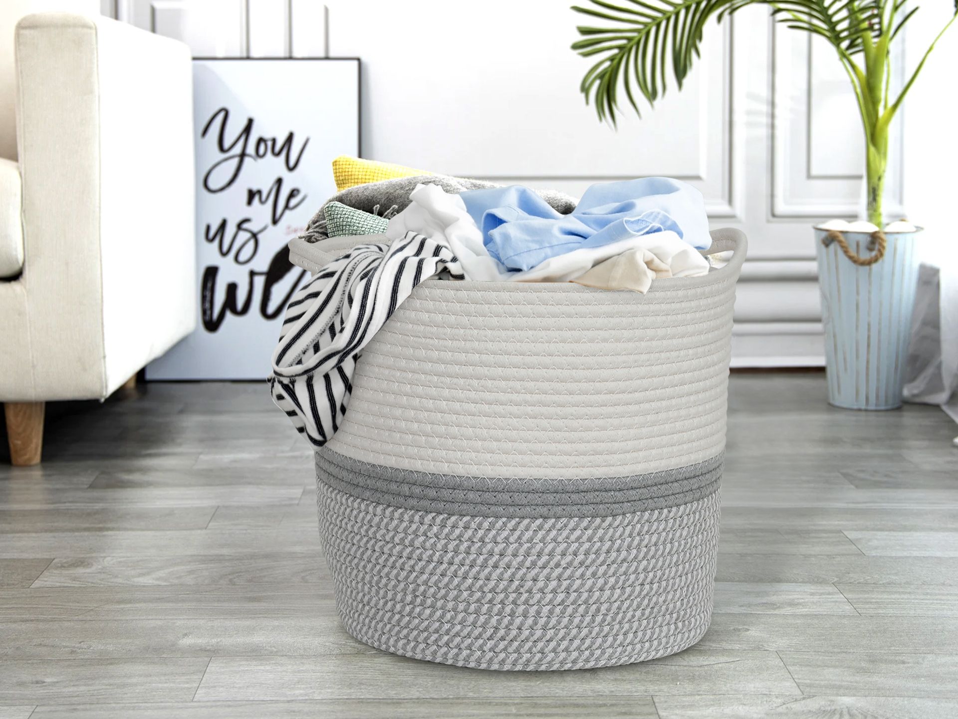 Grey on sale rope basket
