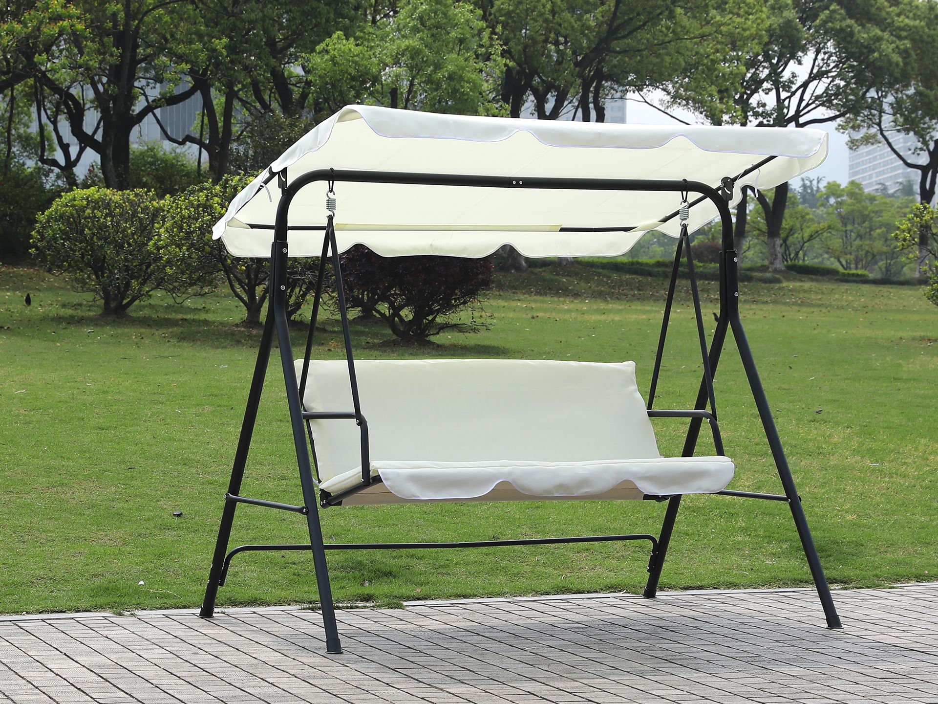 Outdoor Patio Garden 3 Seater Swing Seat Chair WHITE