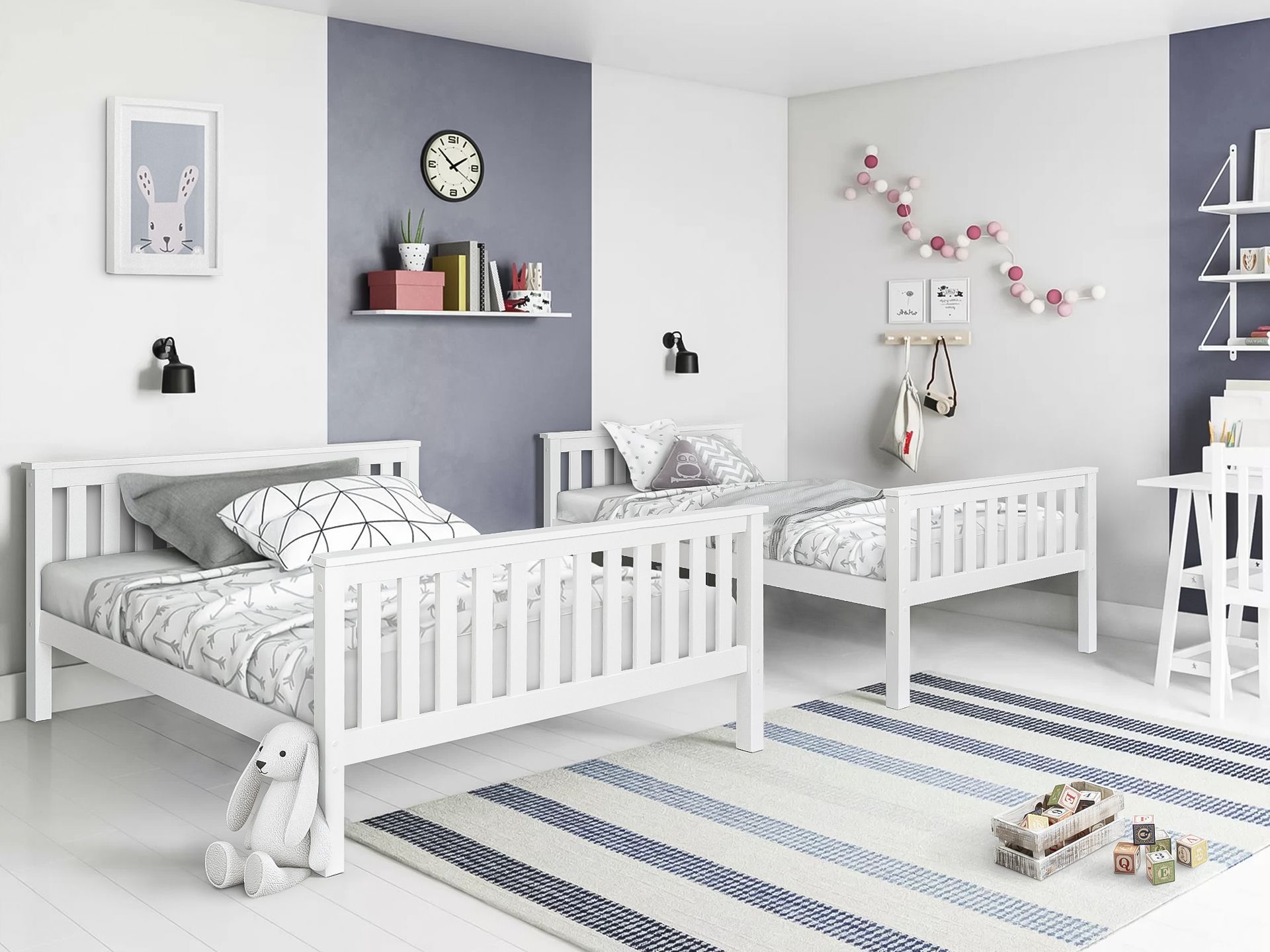 3 tier shop bunk beds white