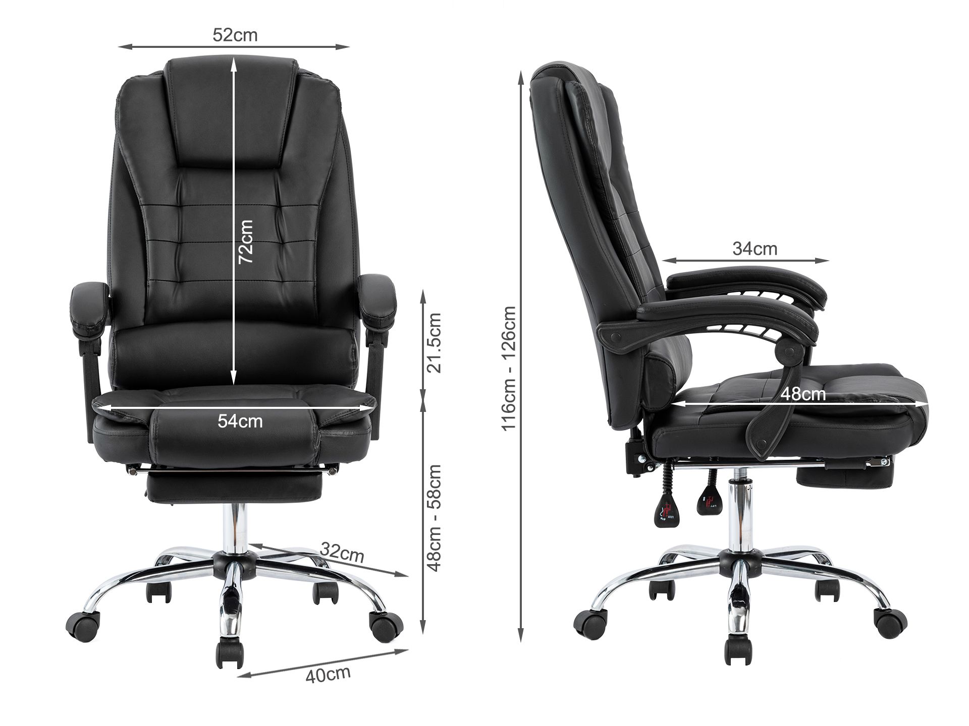 Office chair with built in footrest hot sale