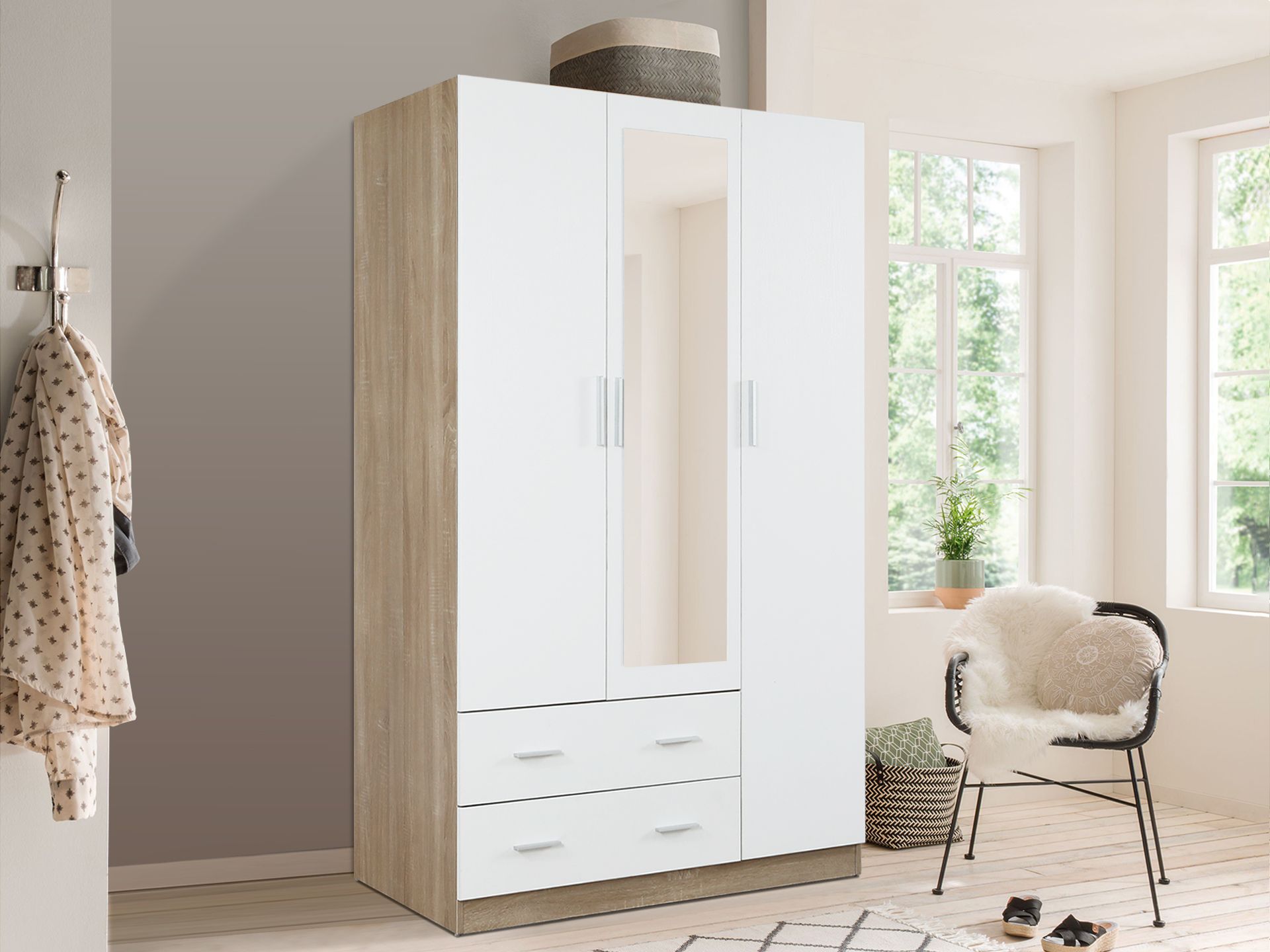 Wardrobe with store mirror 3 door