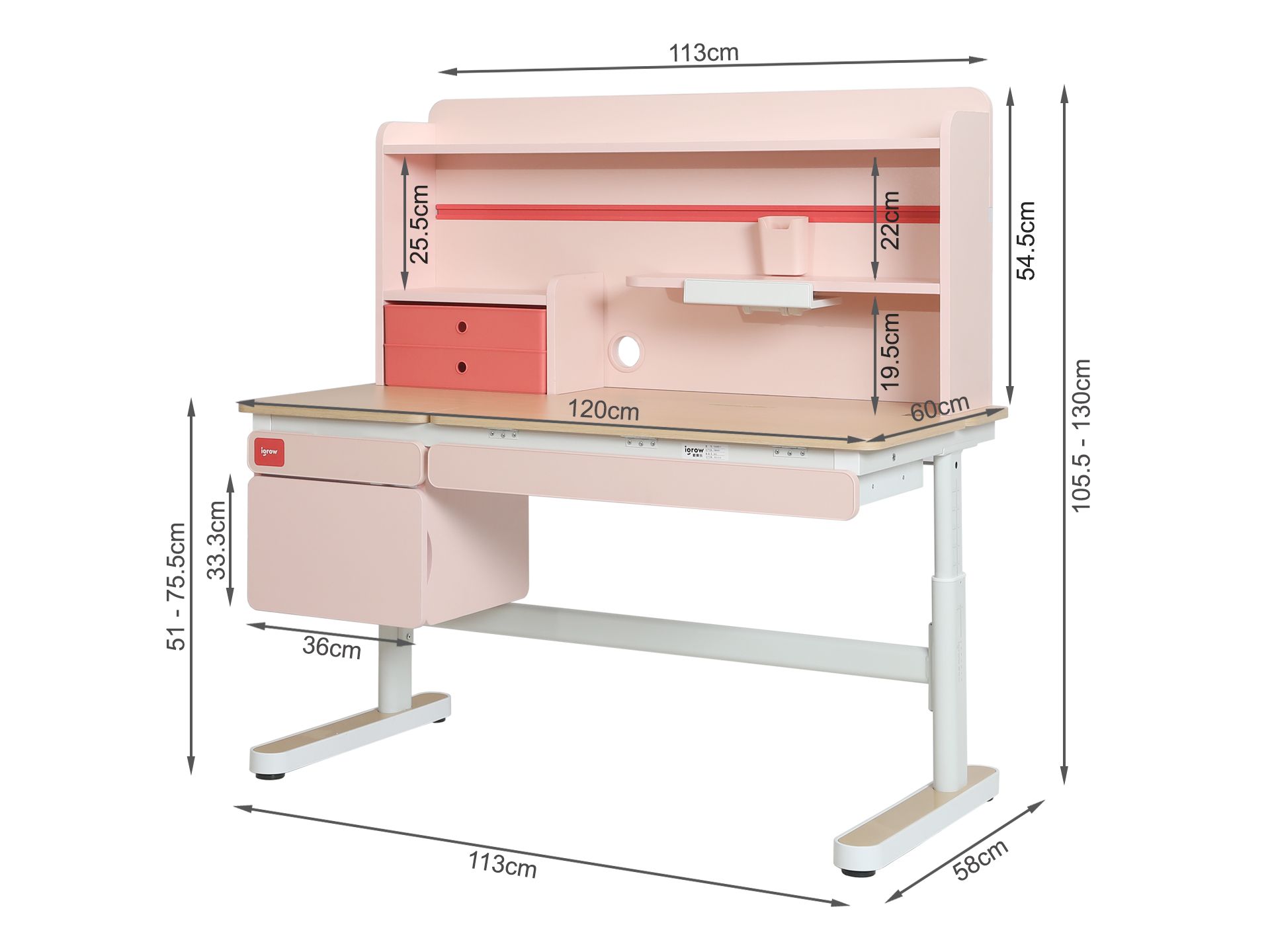 Robin Kids Study Desk and Chair Set Pink