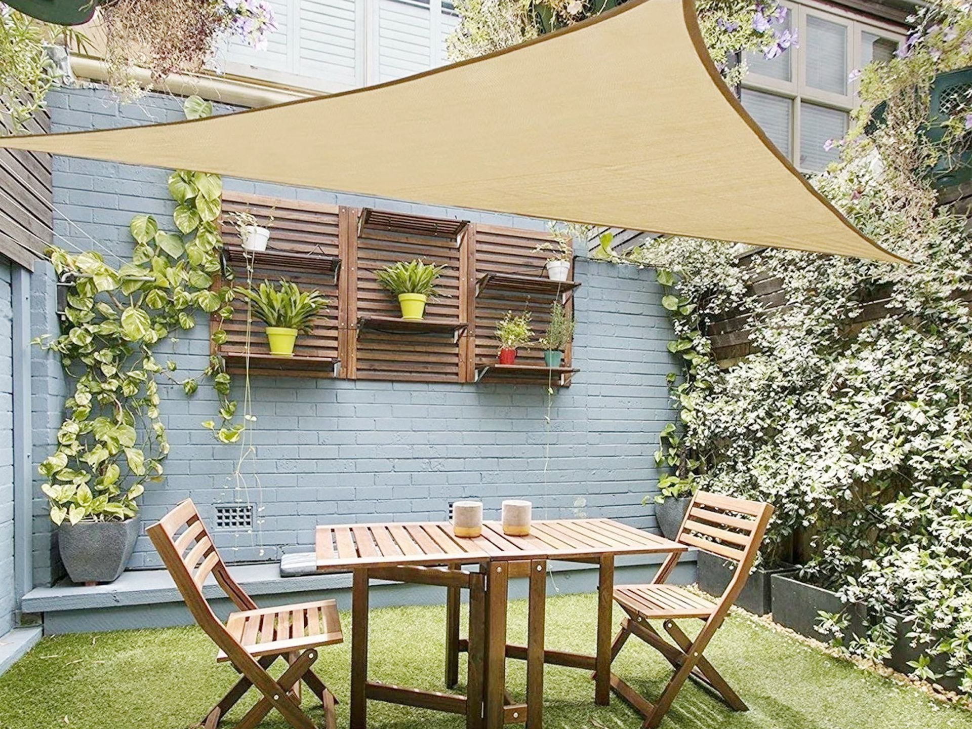 Toughout Kool Triangle Shade Sail 3.6m x 3.6m x 3.6m Sand