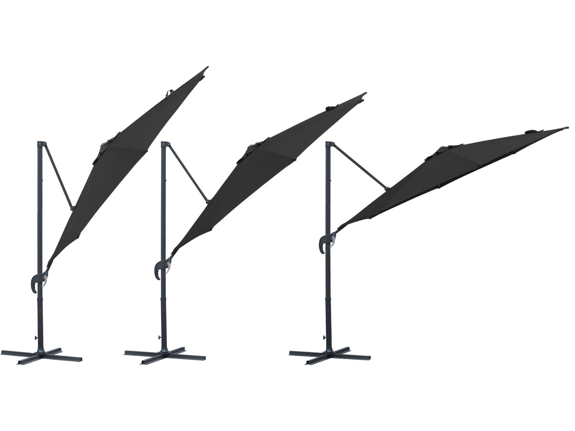 Toughout Totara Outdoor Cantilever Umbrella 3m - Black
