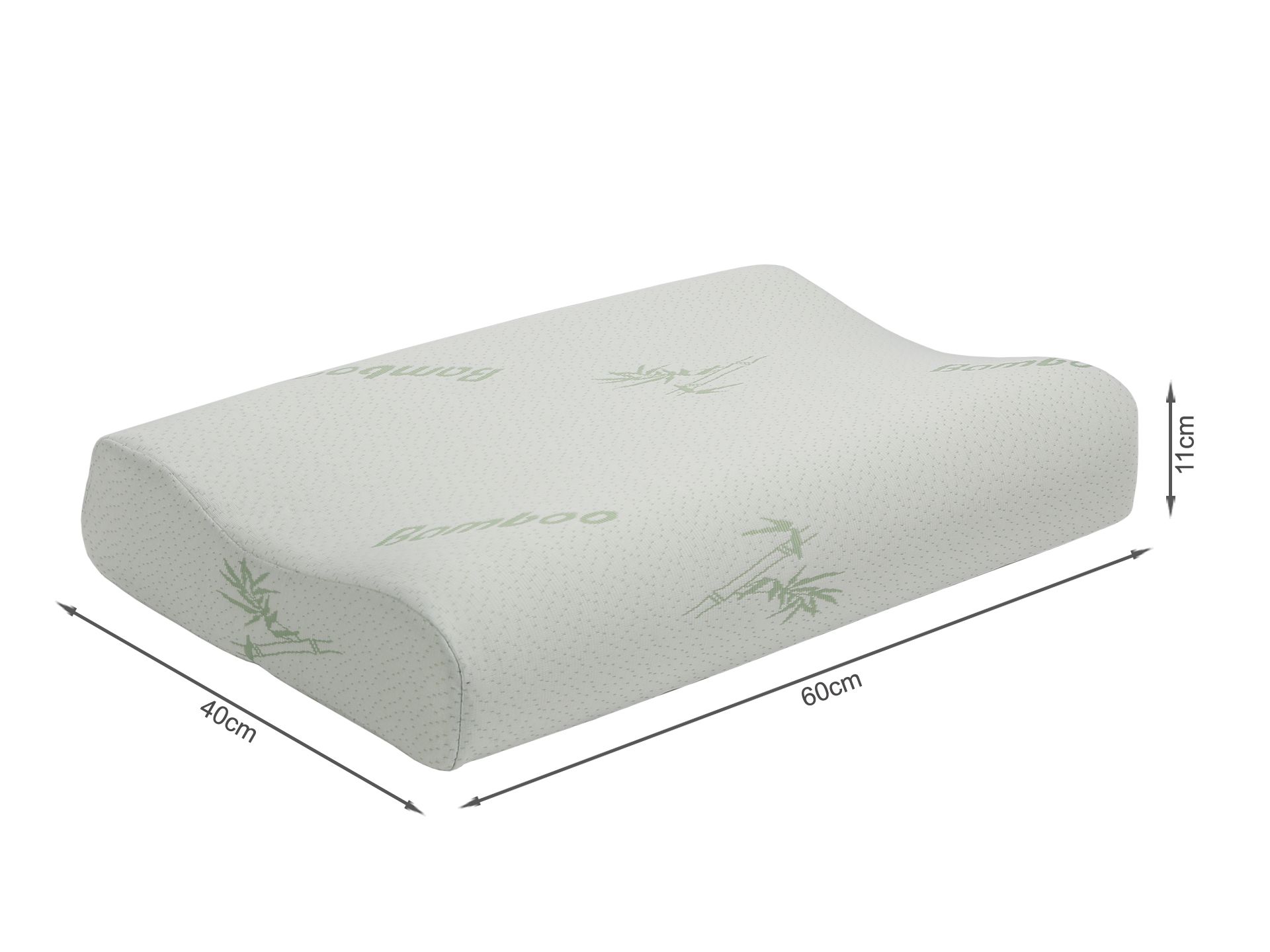 Memory Foam Pillow with Bamboo Cover Set of 2 XL