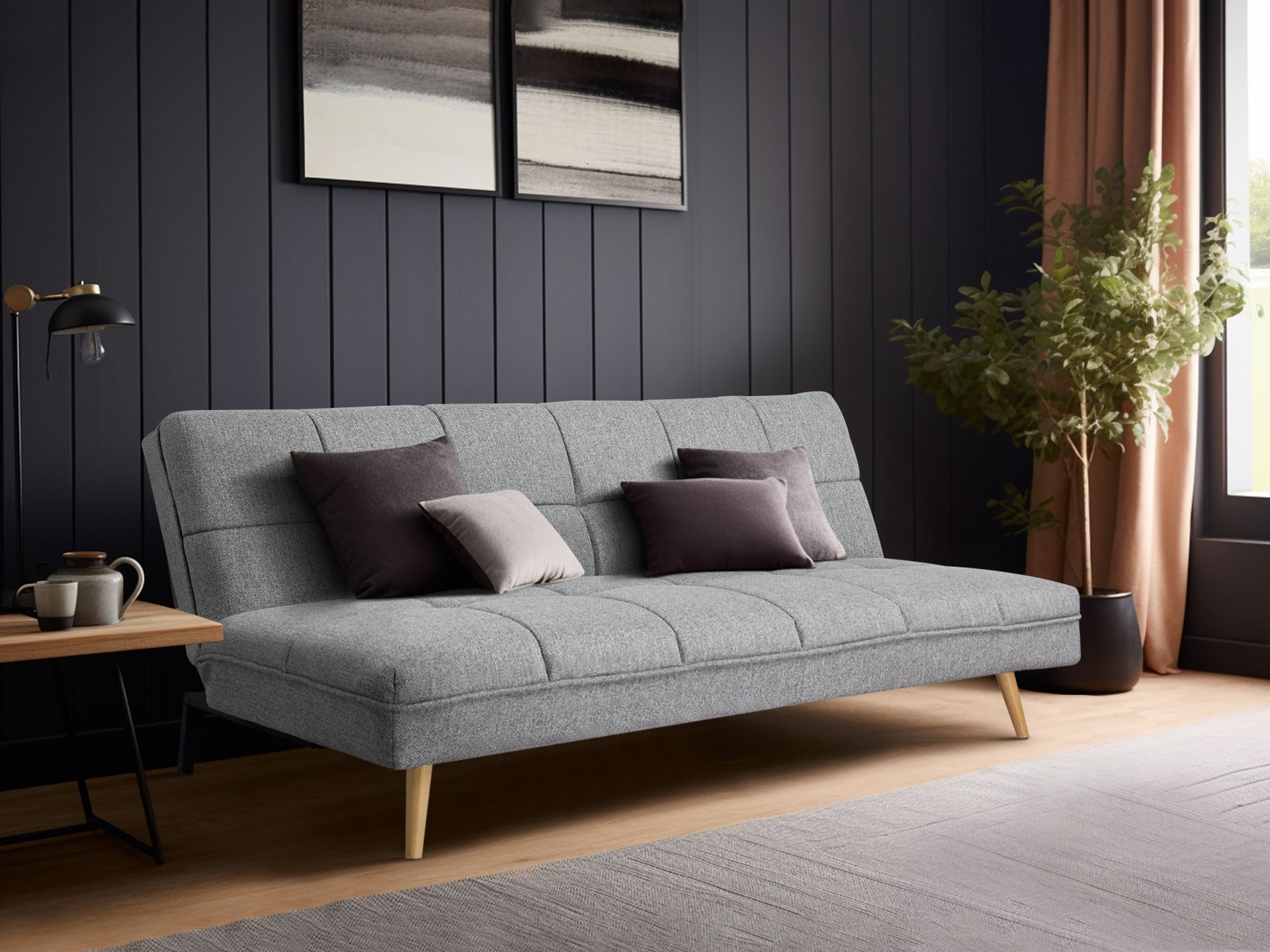 Chile 3 Seater Sofa Bed Light Grey