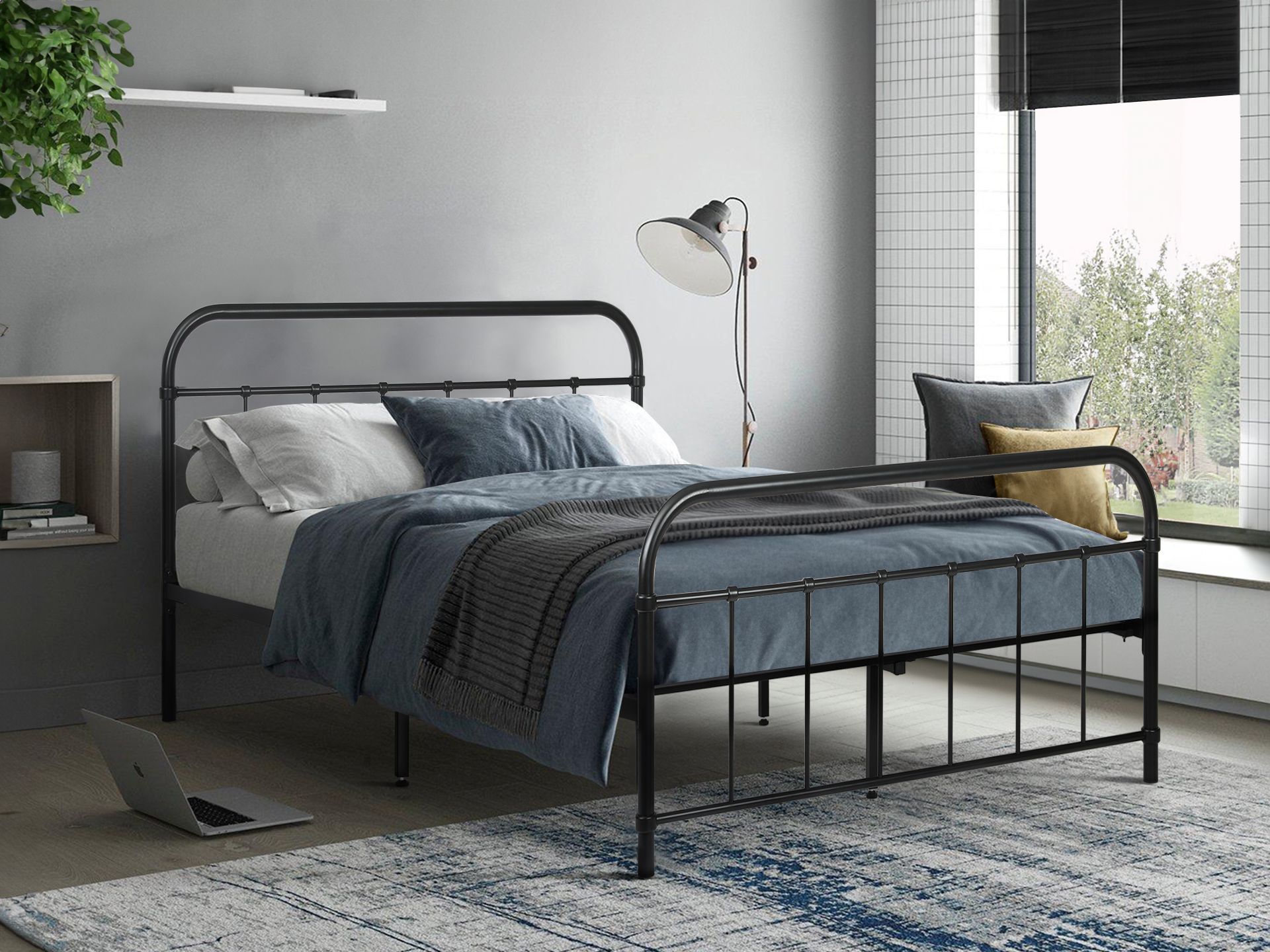 Black bed store frames double