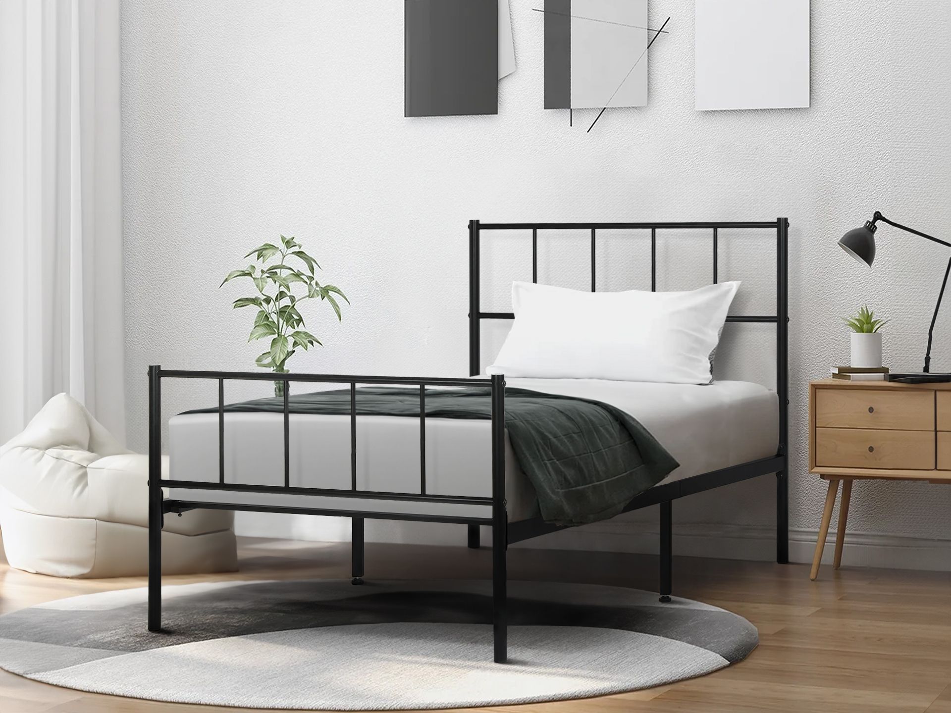Keira Single Metal Bed Frame - Black