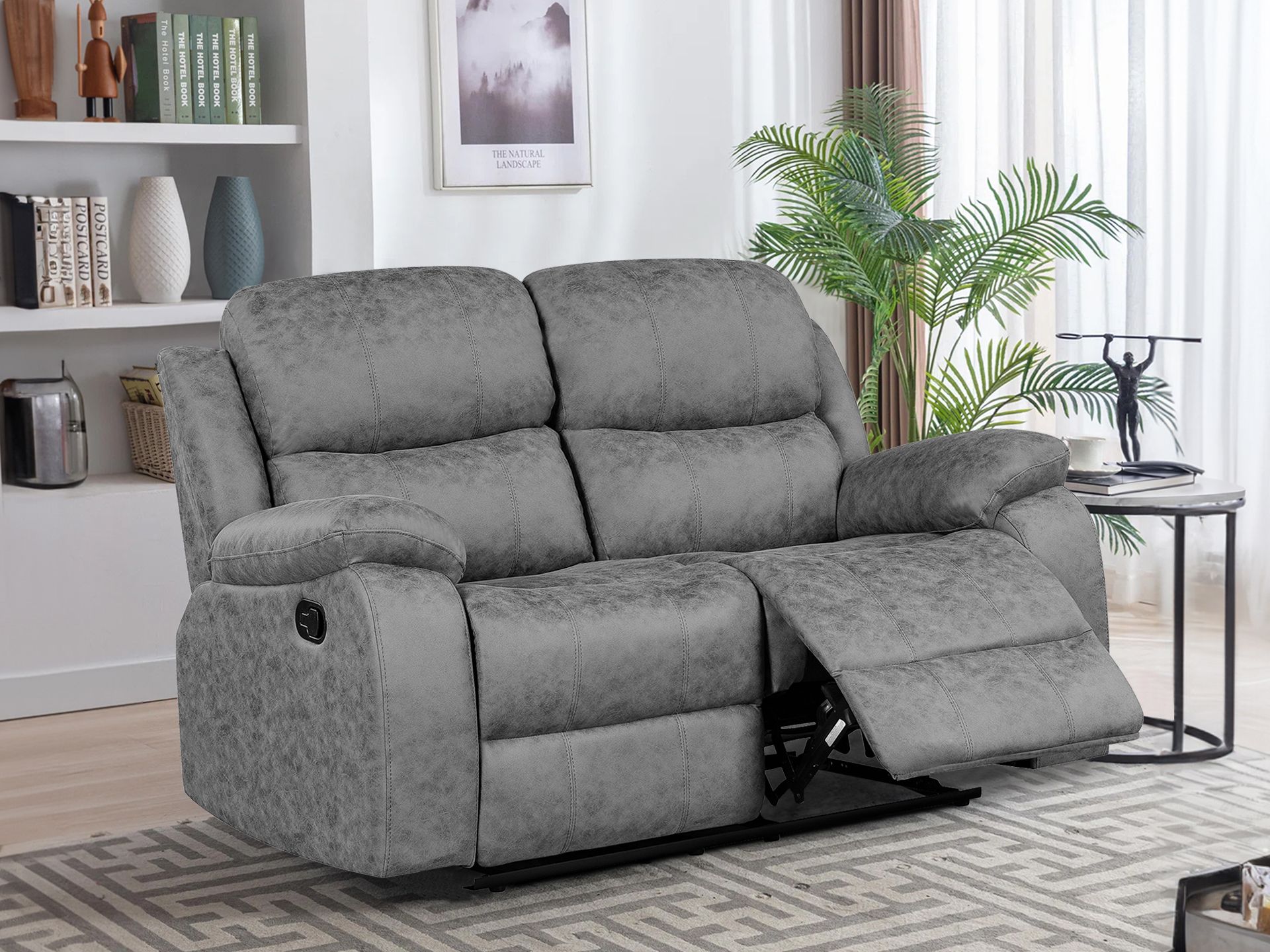2 seater best sale fabric recliner sofa