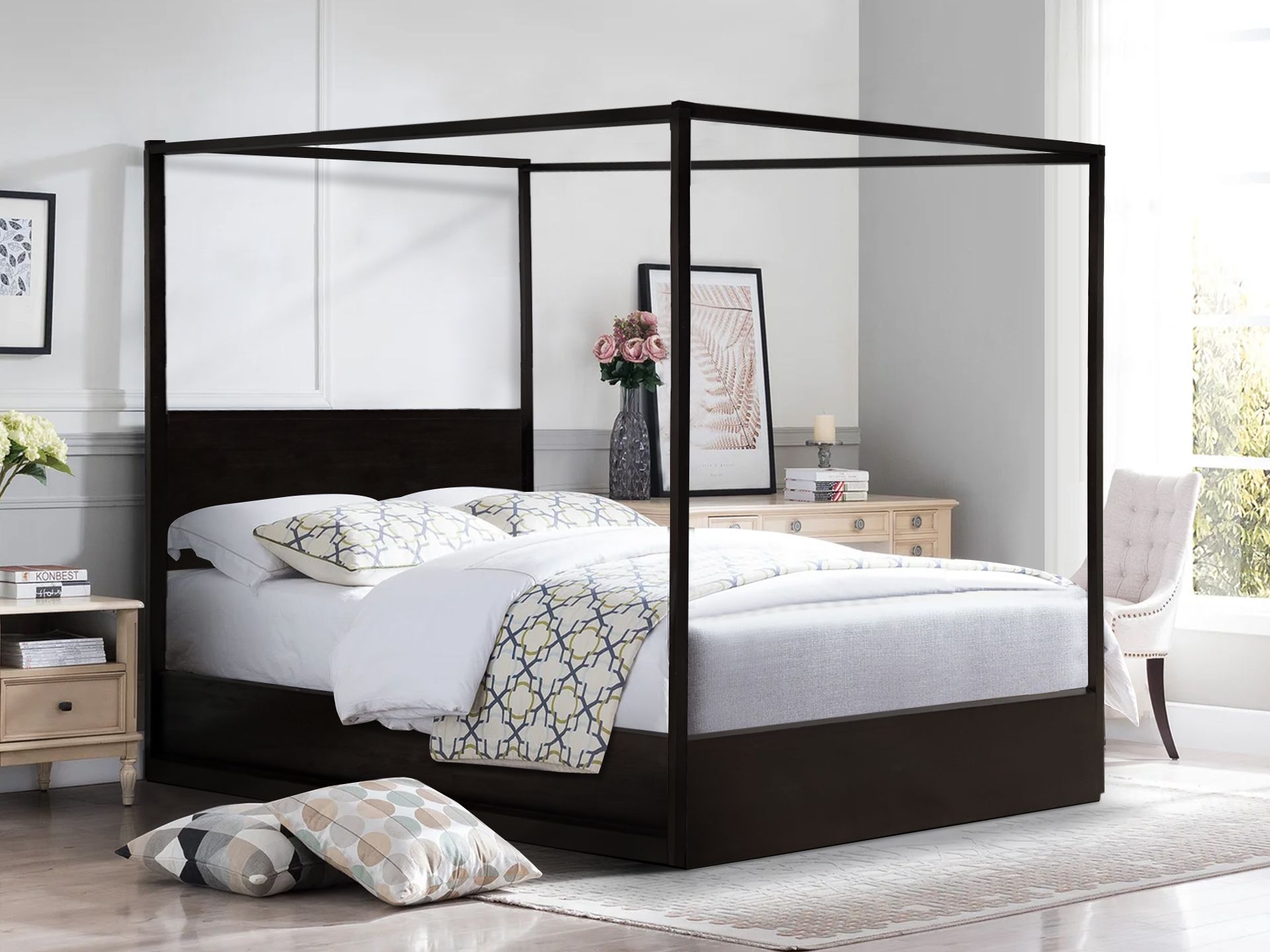 Cabos Solid Wood Queen Bed Frame Mocha