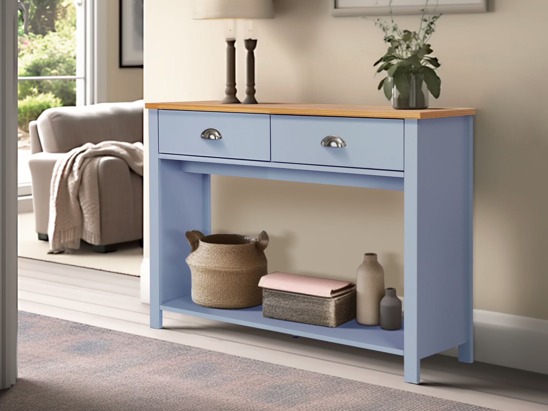 Blue hotsell console table