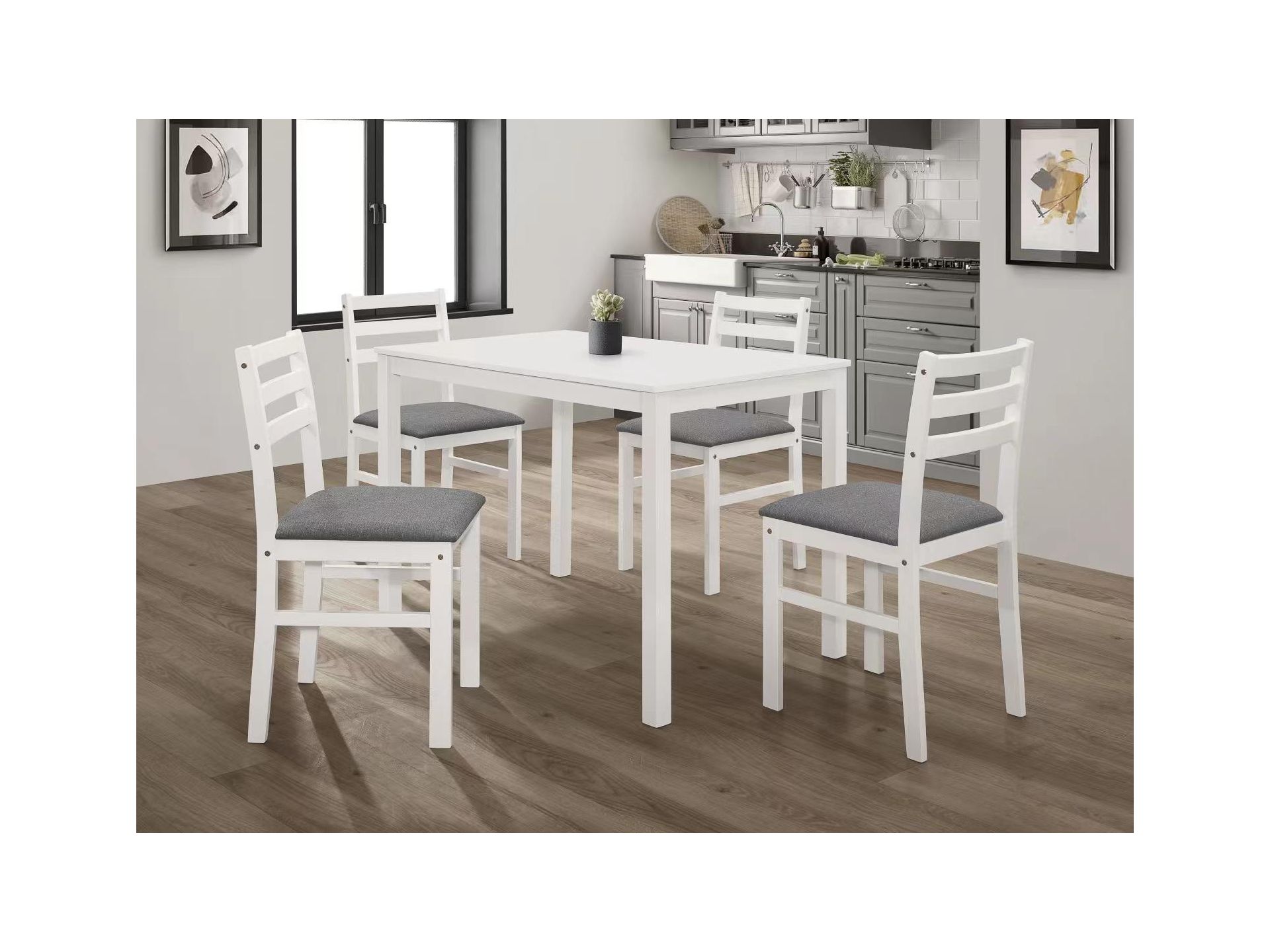 Plain white top dining table