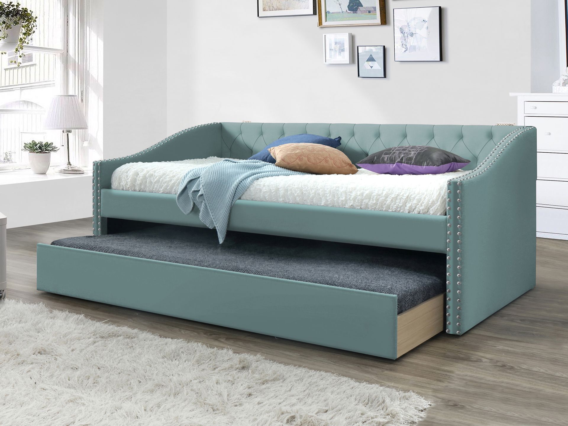 Blue deals trundle bed