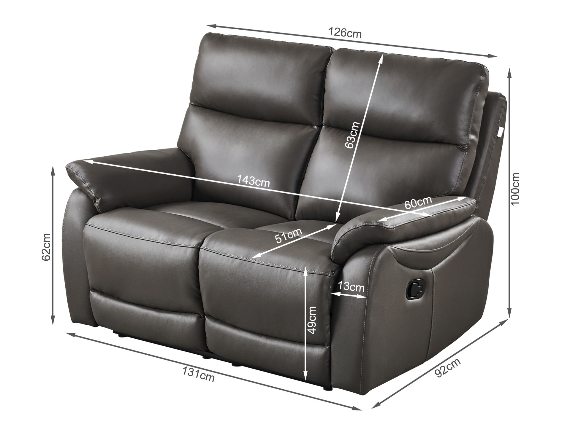 New classic atlas online grey dual reclining sofa