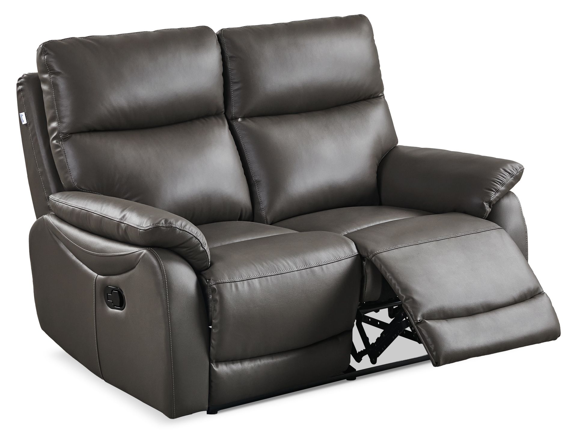 Charlton Leather 2 Seater Recliner Sofa Grey
