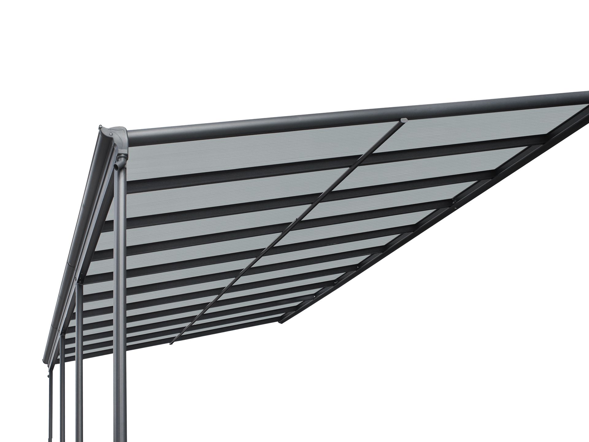 Toughout Patio Canopy Roof 6.18m x 3m x 2.58m - Charcoal Grey