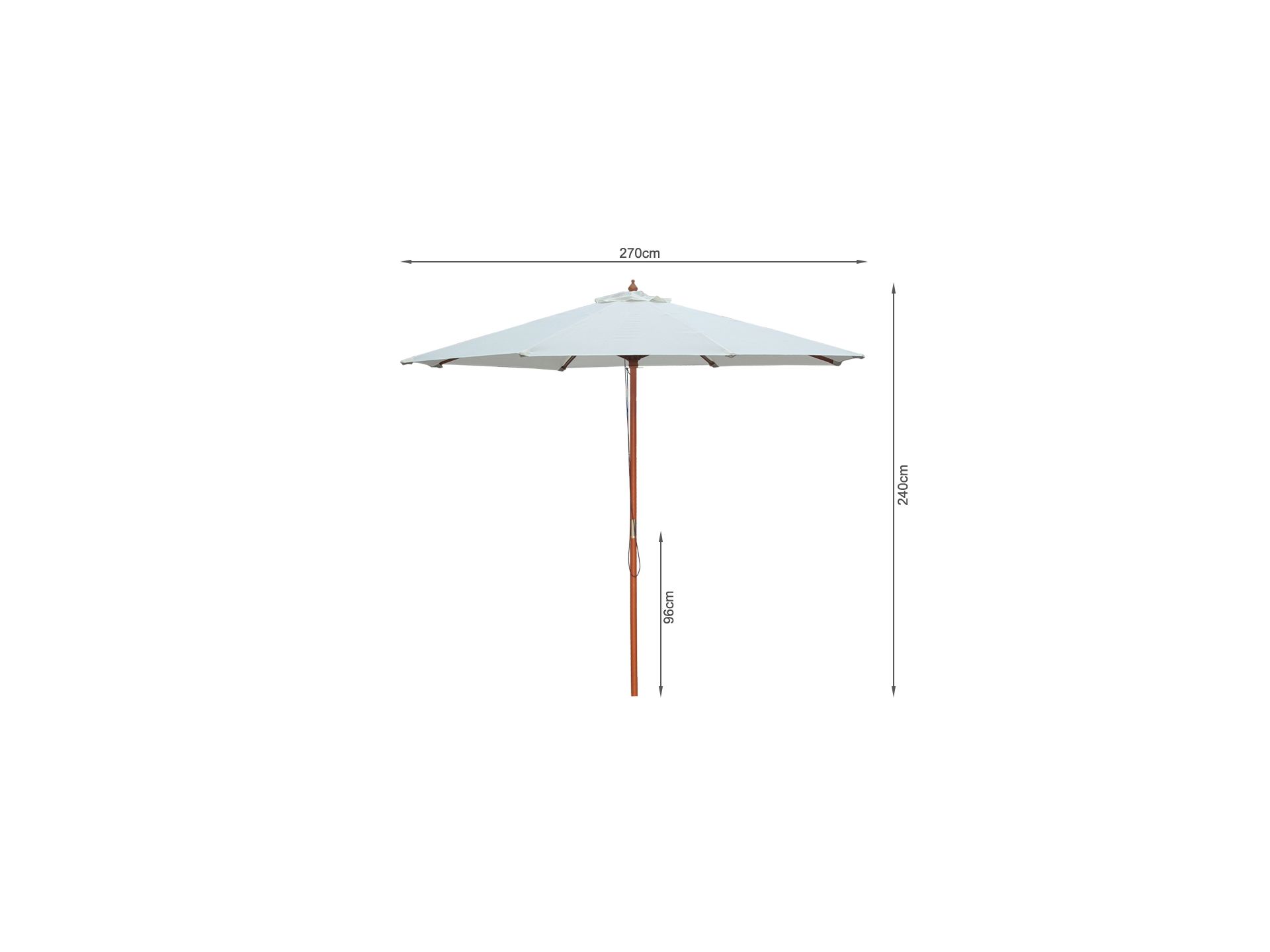Outdoor Garden Patio Market Sun Umbrella - CREAM