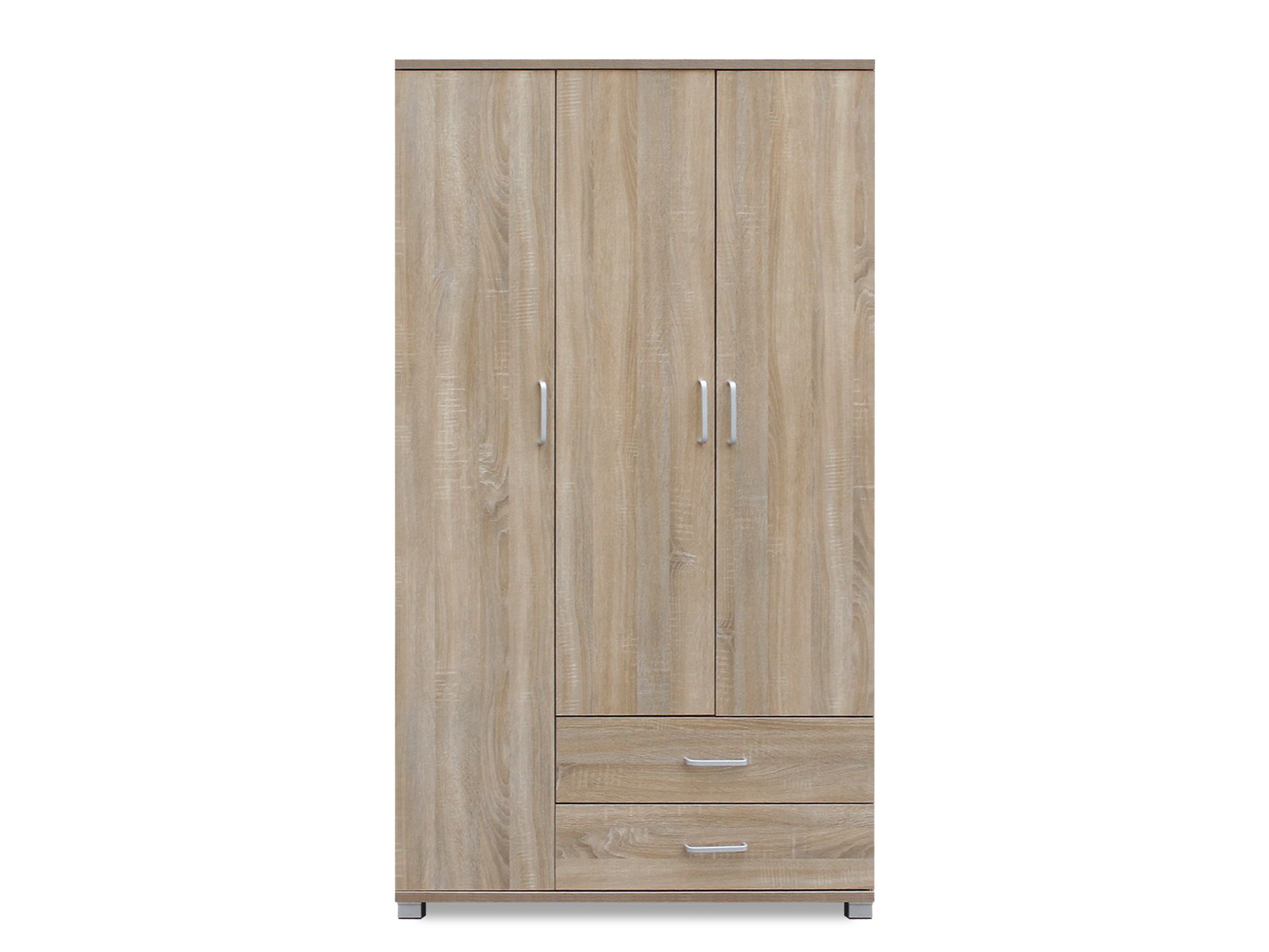 Bram 3 Door Wardrobe with 2 Drawers - Oak