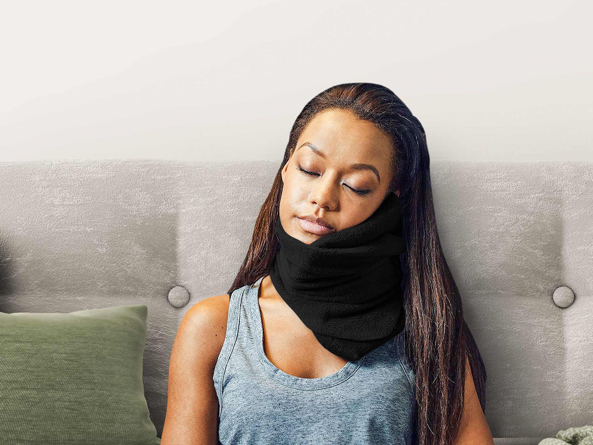 Neck Support Travel Pillow BLACK