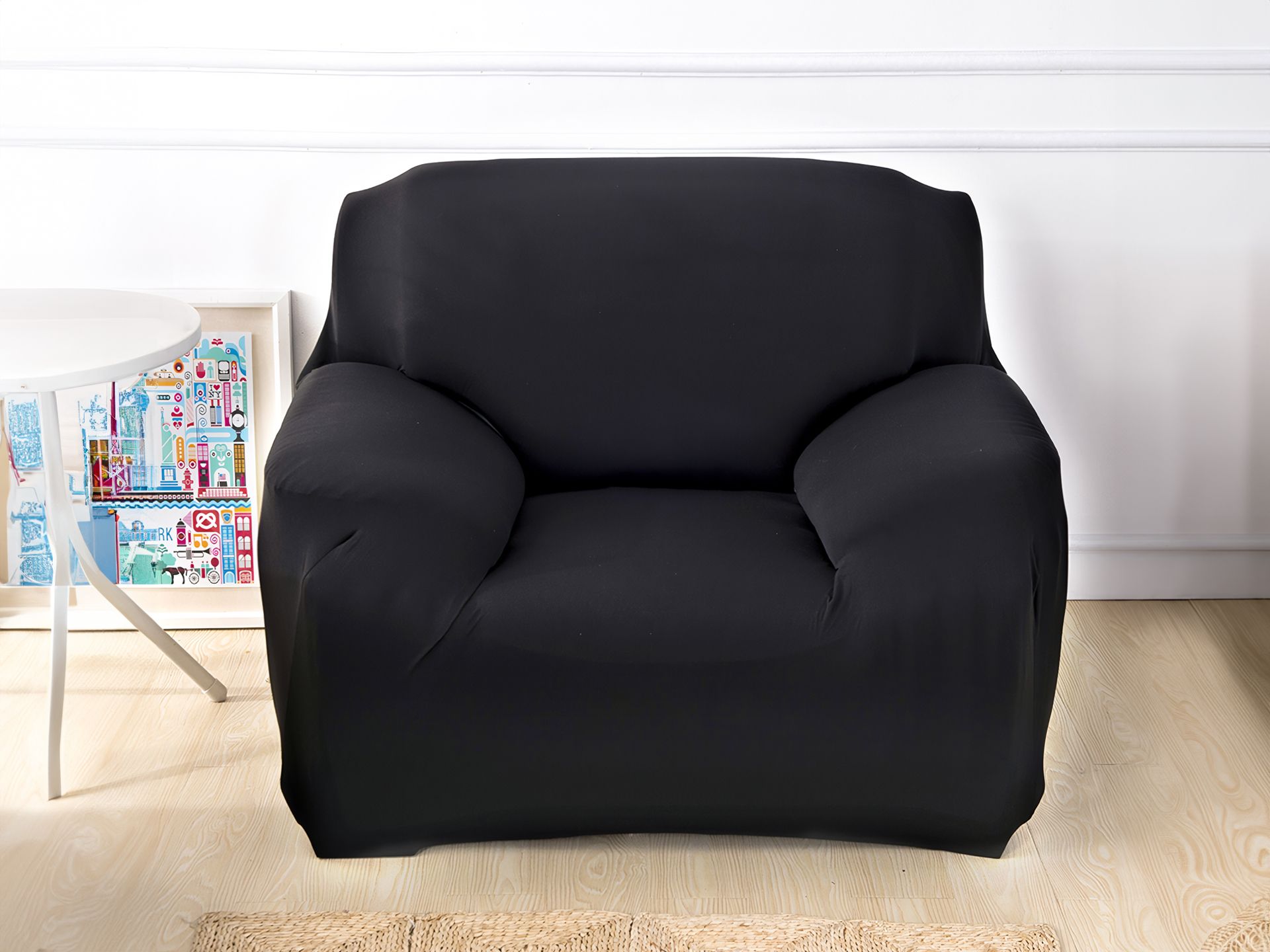 Single Seater Sofa Couch Cover 90 140cm BLACK