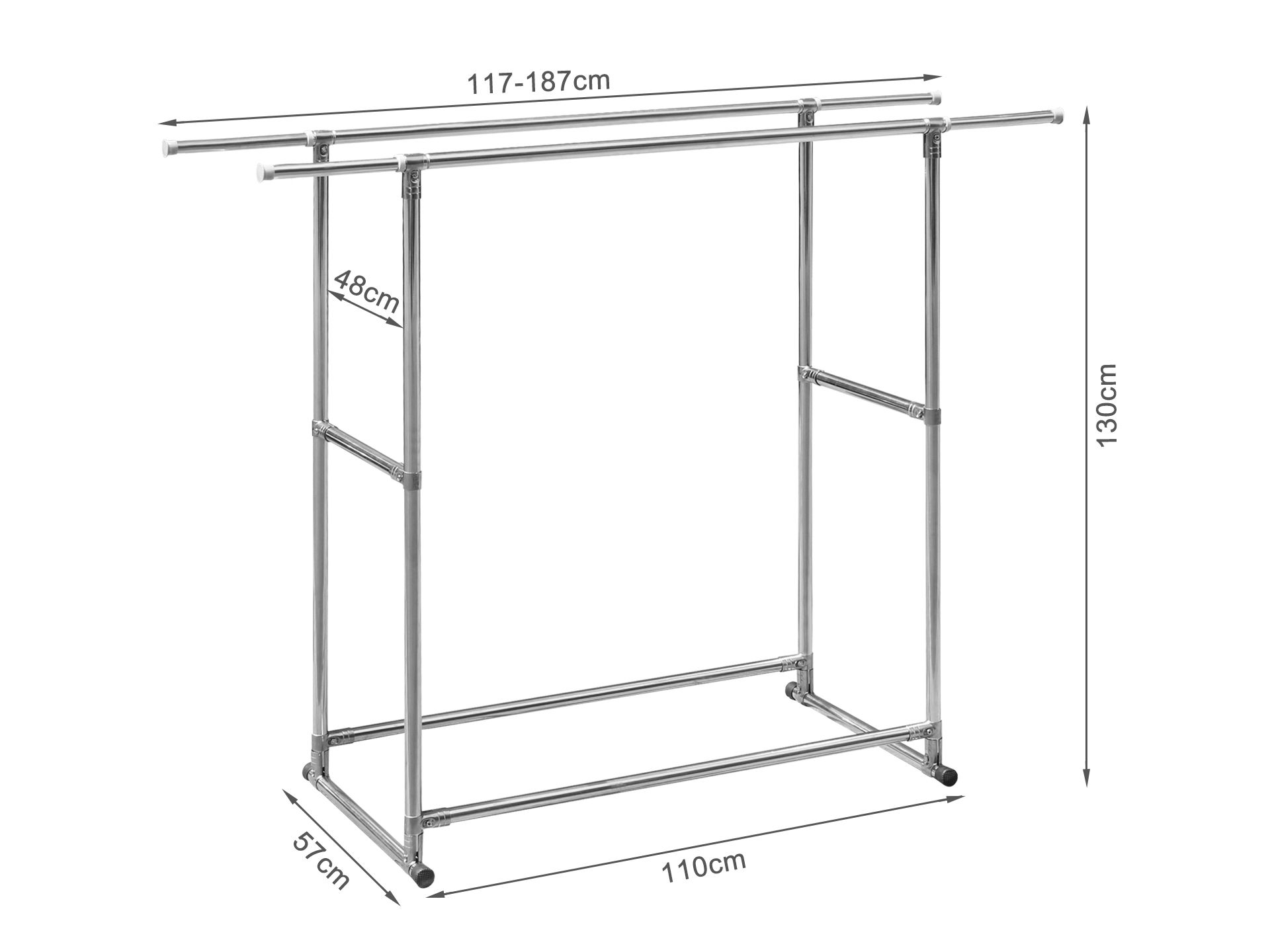 Portable Adjustable Clothes Rack DOUBLE