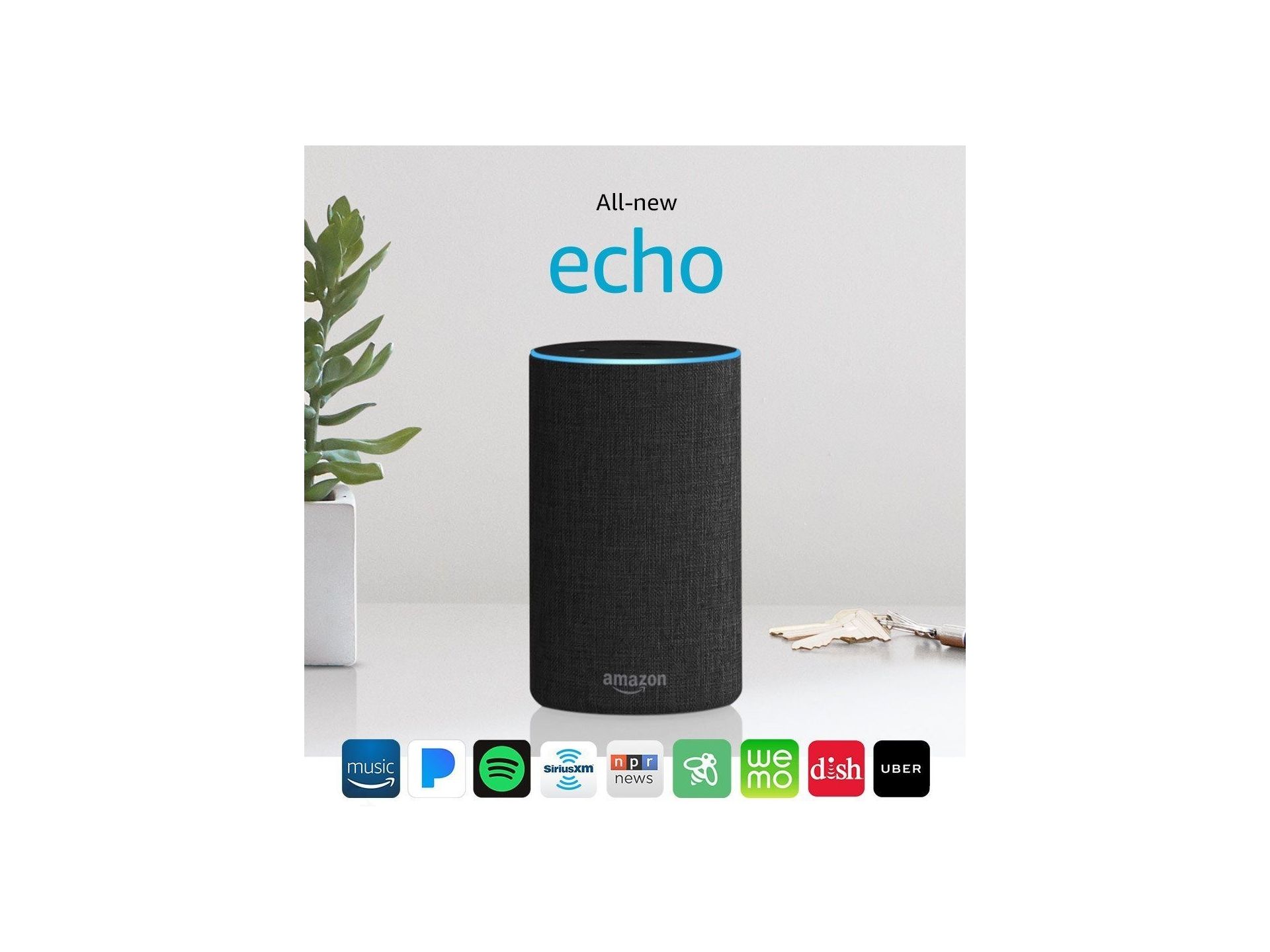 Echo 2nd Generation Smart Bluetooth Speaker - Charcoal Black