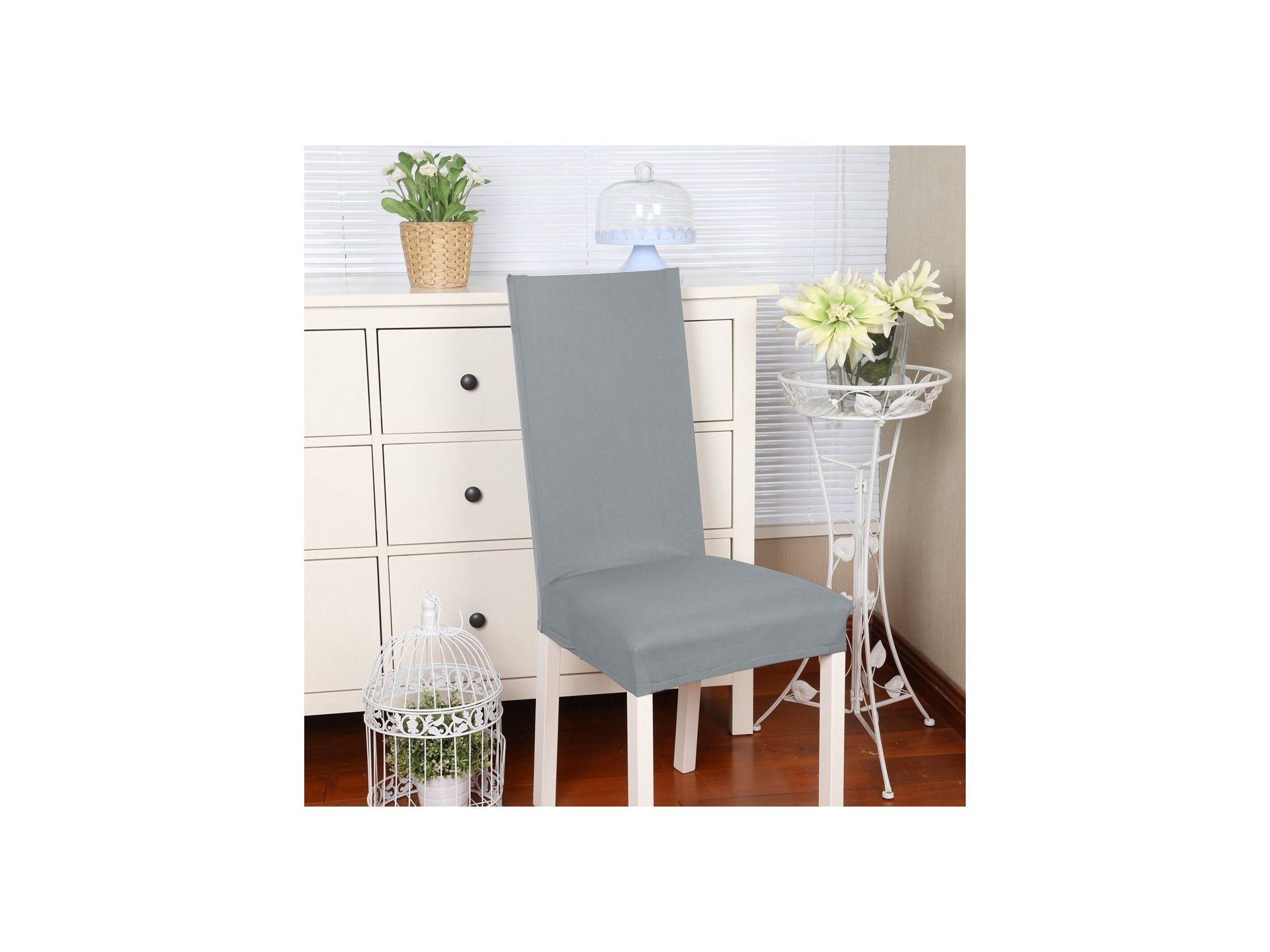 Dining Chair Cover - Set of 4 - Grey