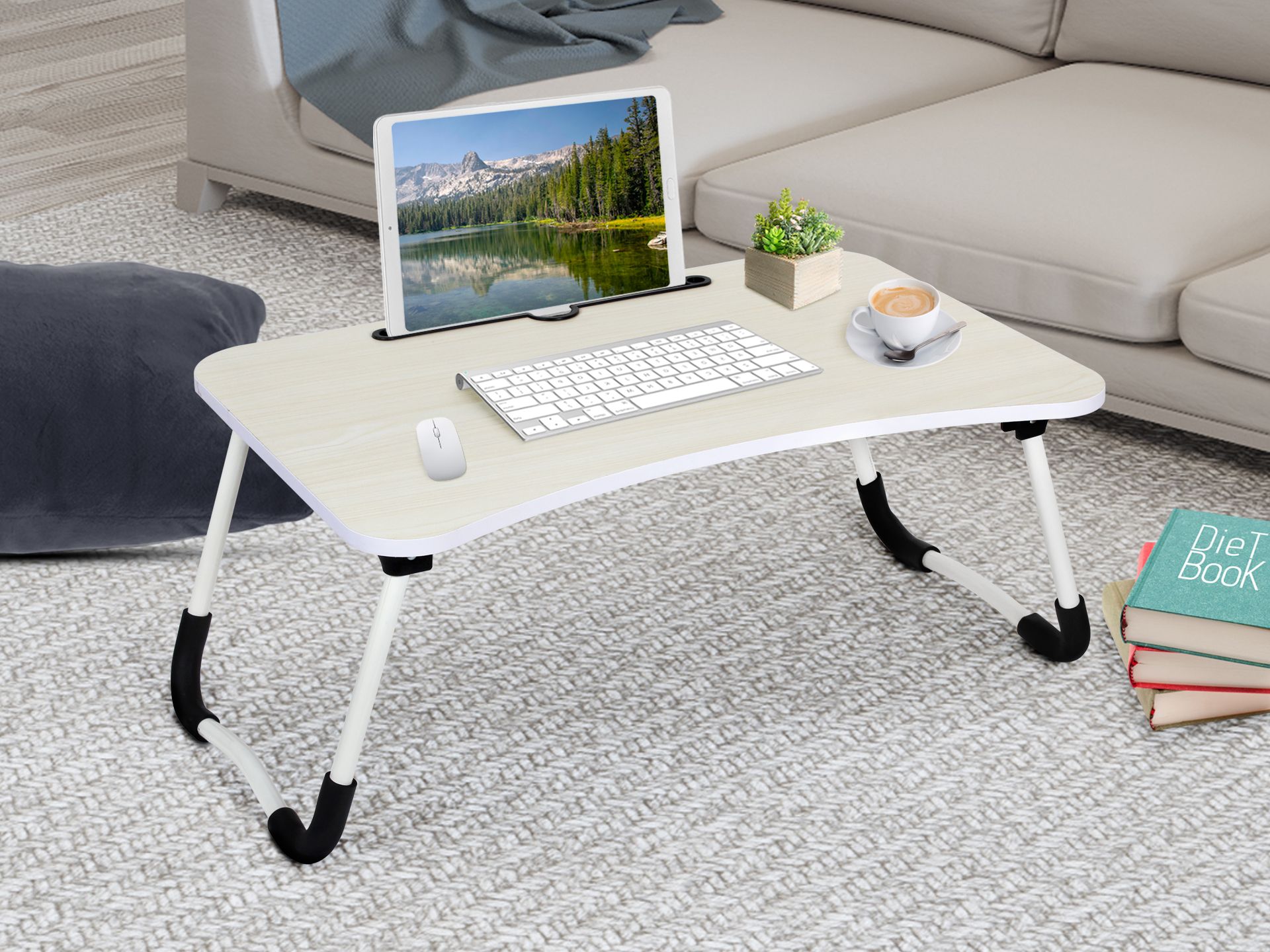 Portable table store for laptop