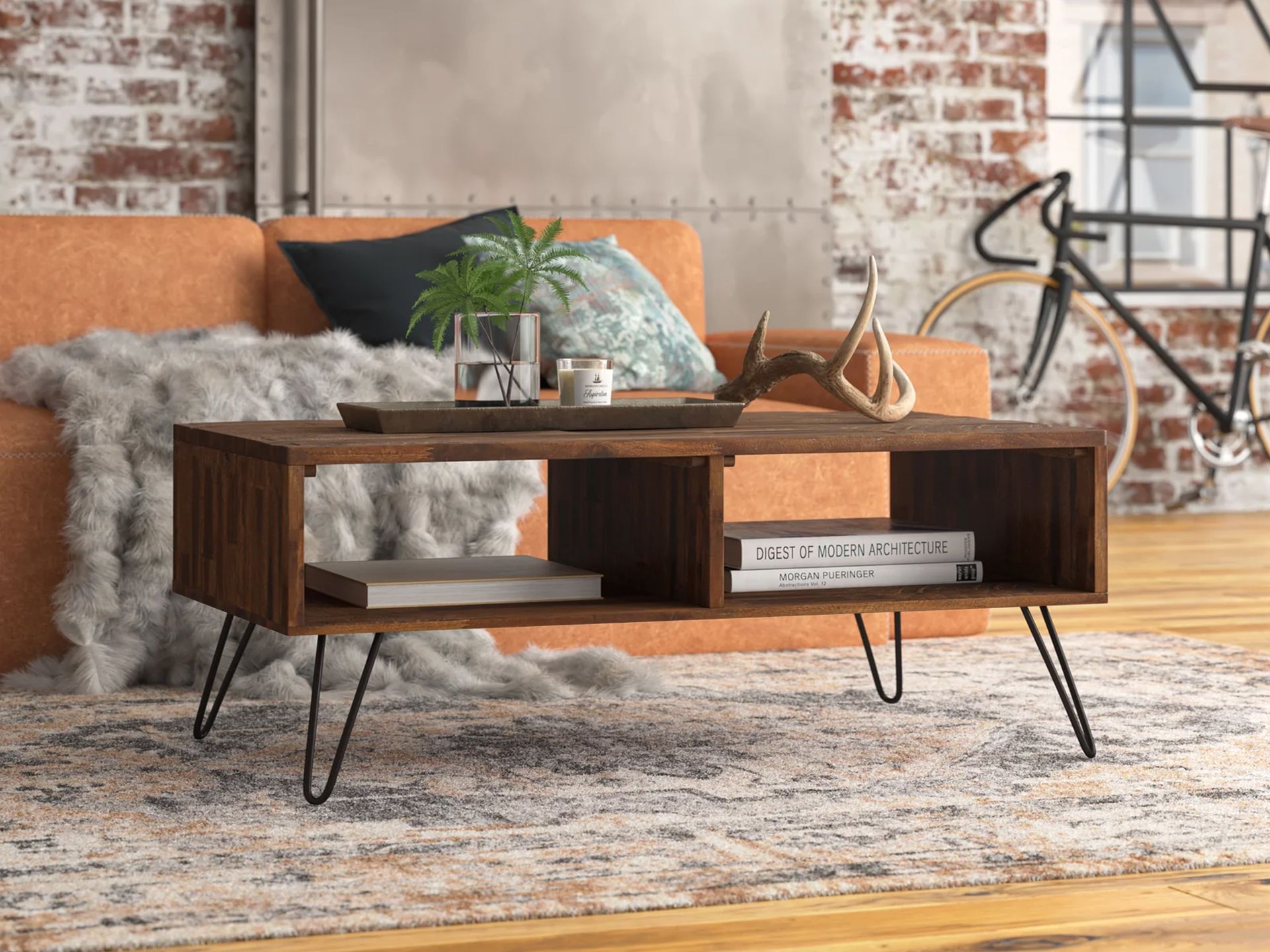 Metal hairpin top table legs