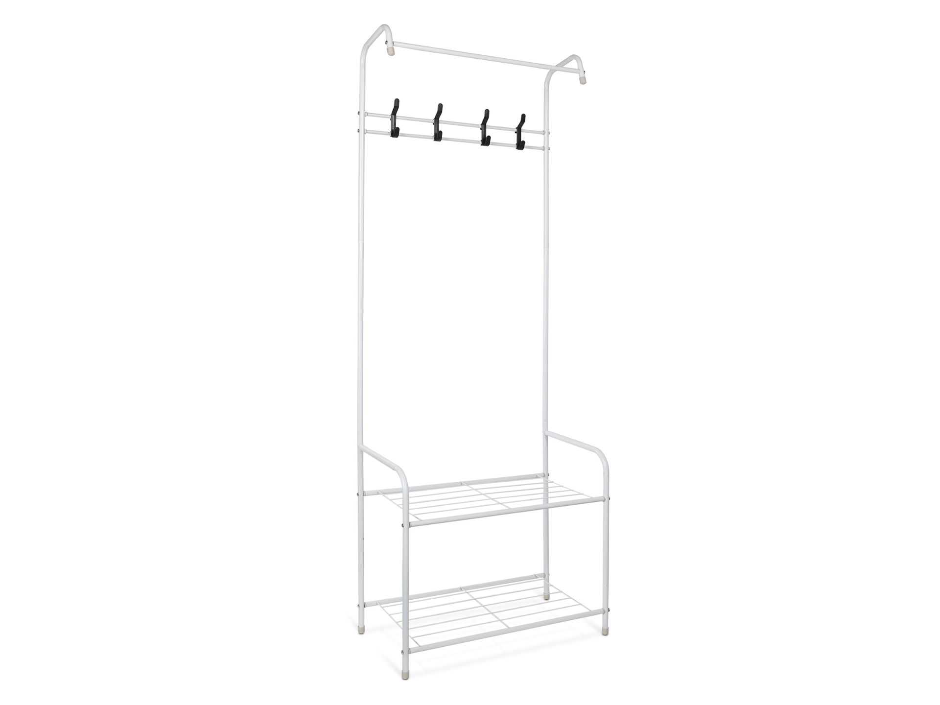 Clothing Garment Rack with Shelves WHITE