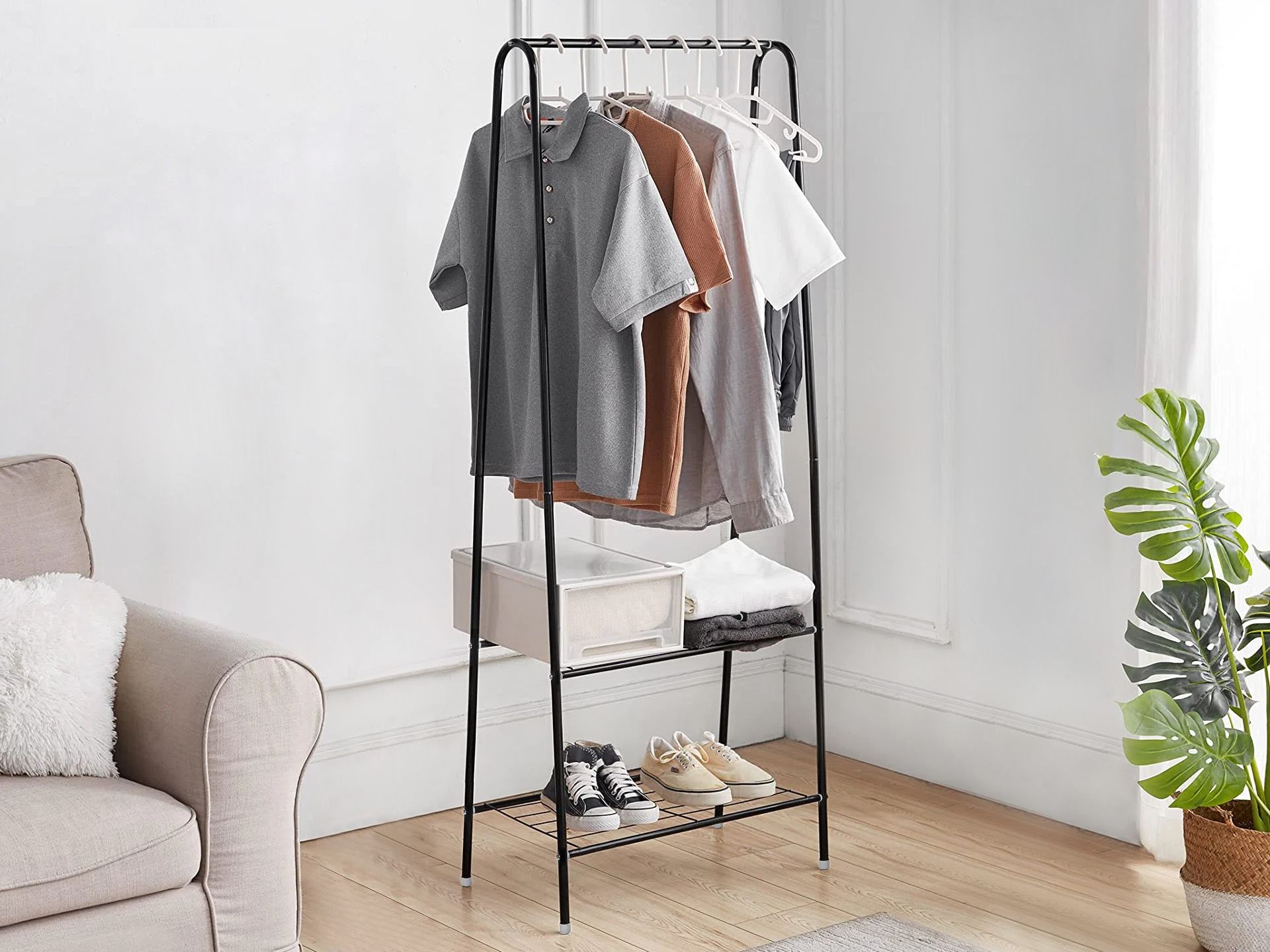 Metal Clothes Rack Stand BLACK