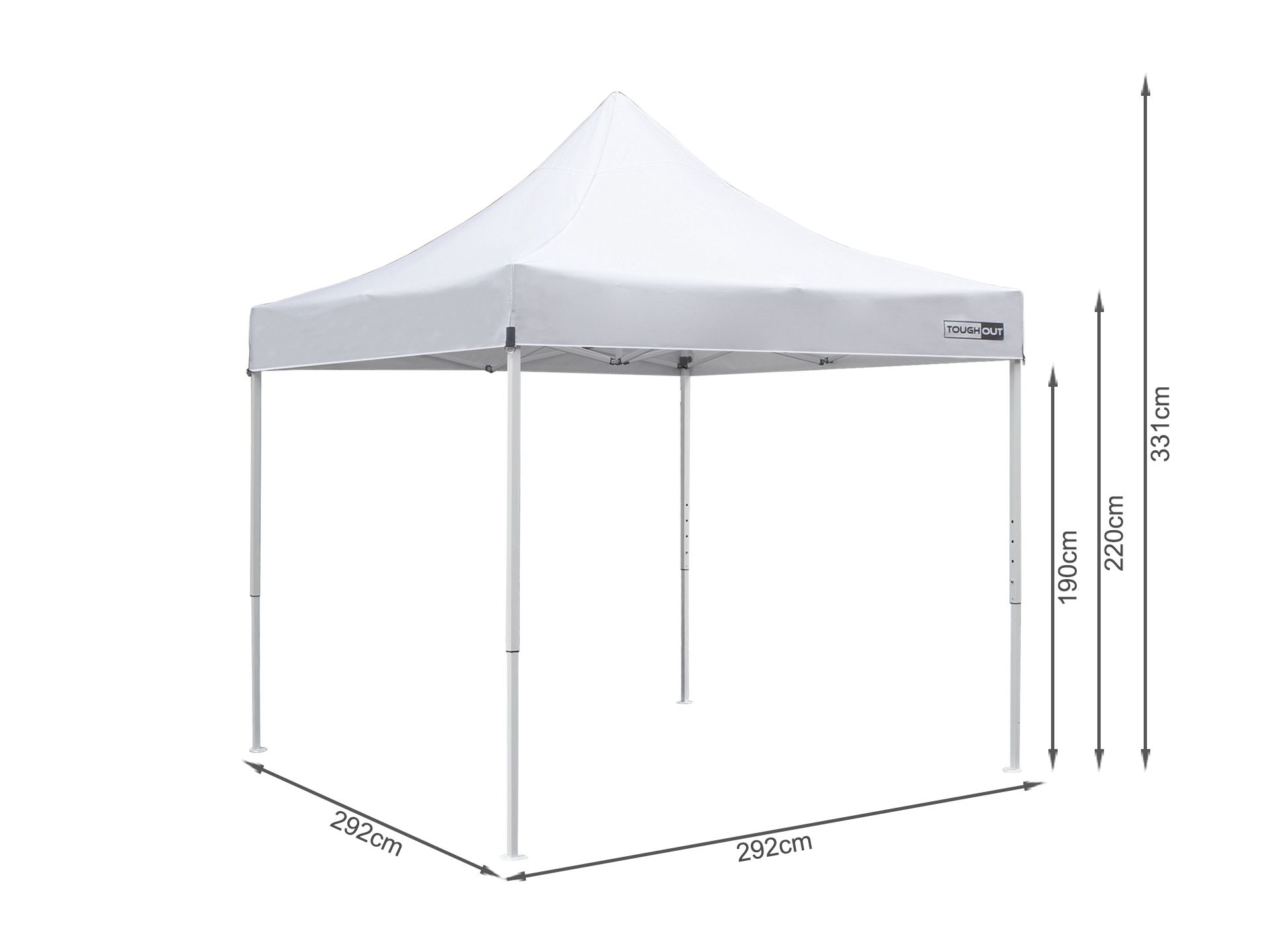 Toughout Thunderstorm Gazebo 3 x 3m - White